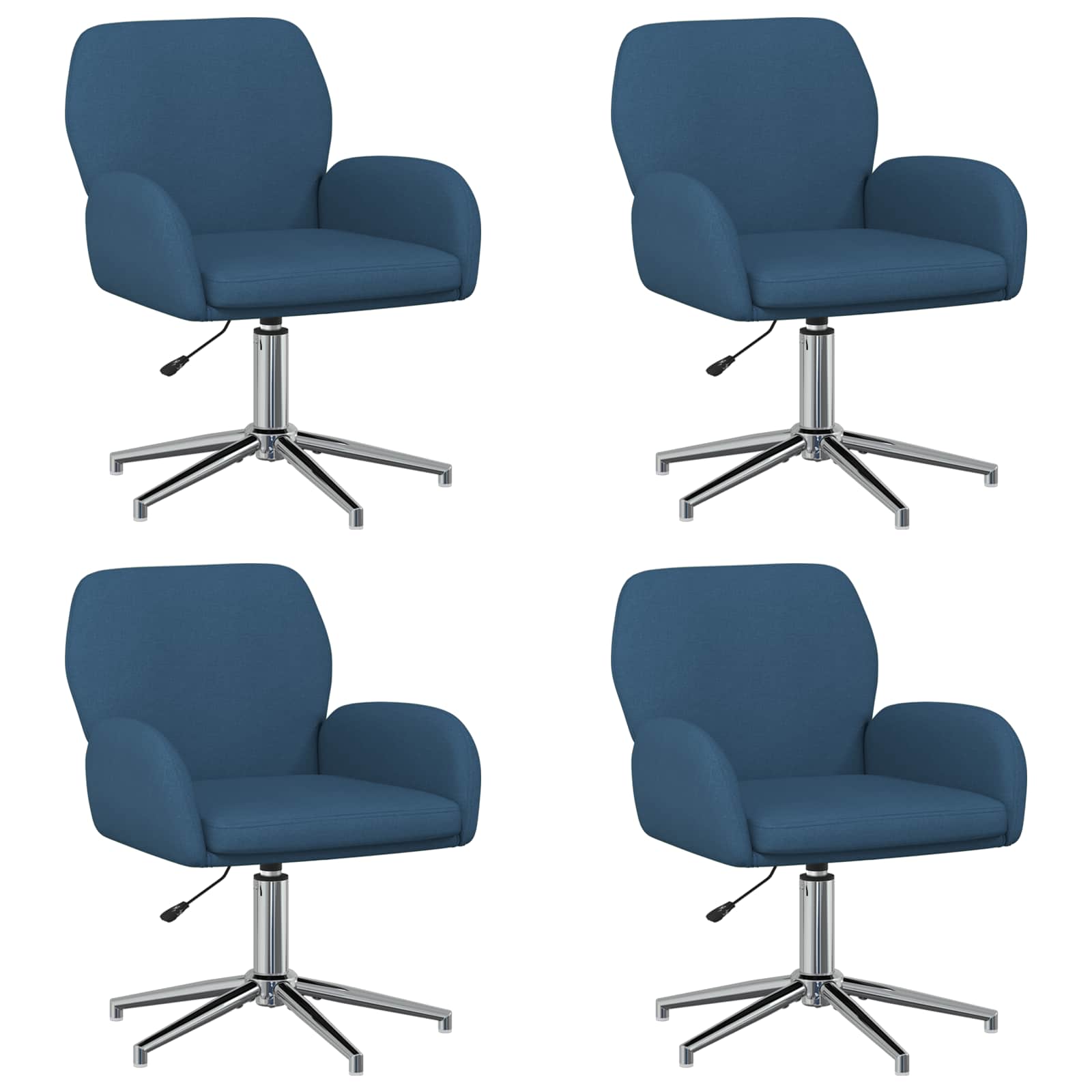 Okretne radne stolice 4 kom. 54 x 58 x 90 cm Plava Tkanina