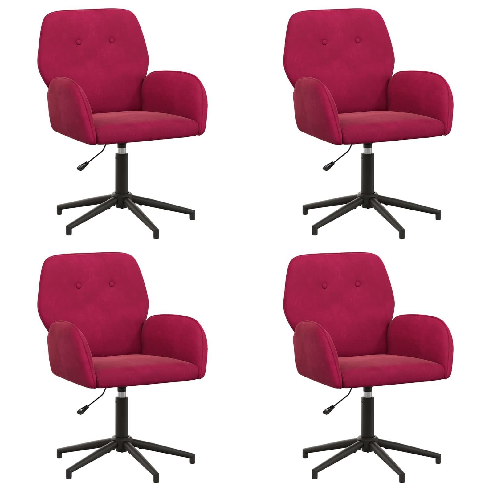 Okretne radne stolice 4 kom. 54 x 55 x 90 cm Vinska crvena