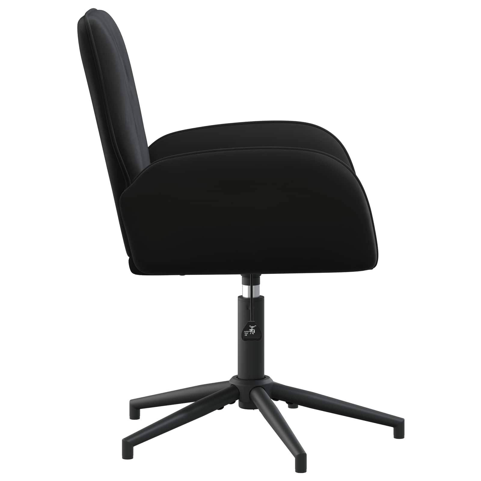 Okretne radne stolice 4 kom. 54 x 55 x 90 cm Crna Baršun