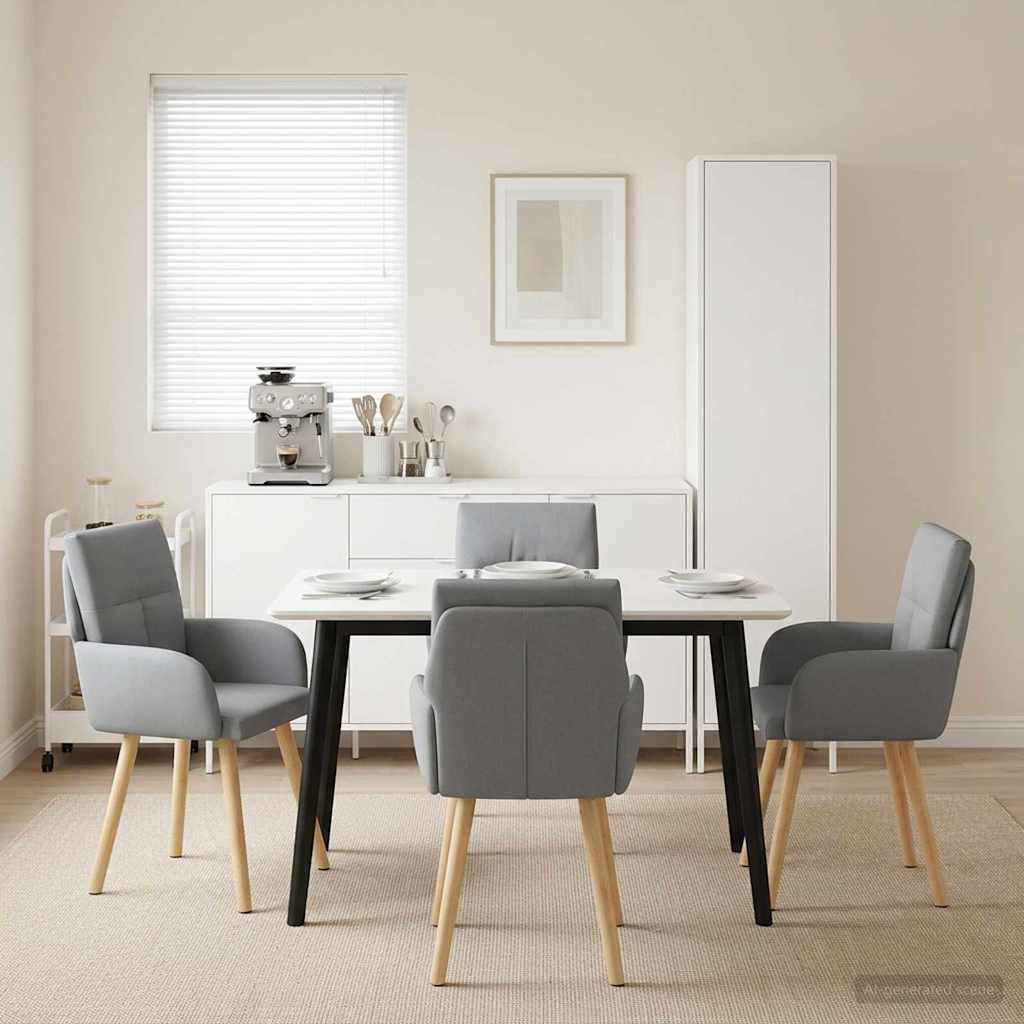 Trpezarijske stolice 4 pcs Tkanina Svjetlosiva 60 x 56 x 96 cm