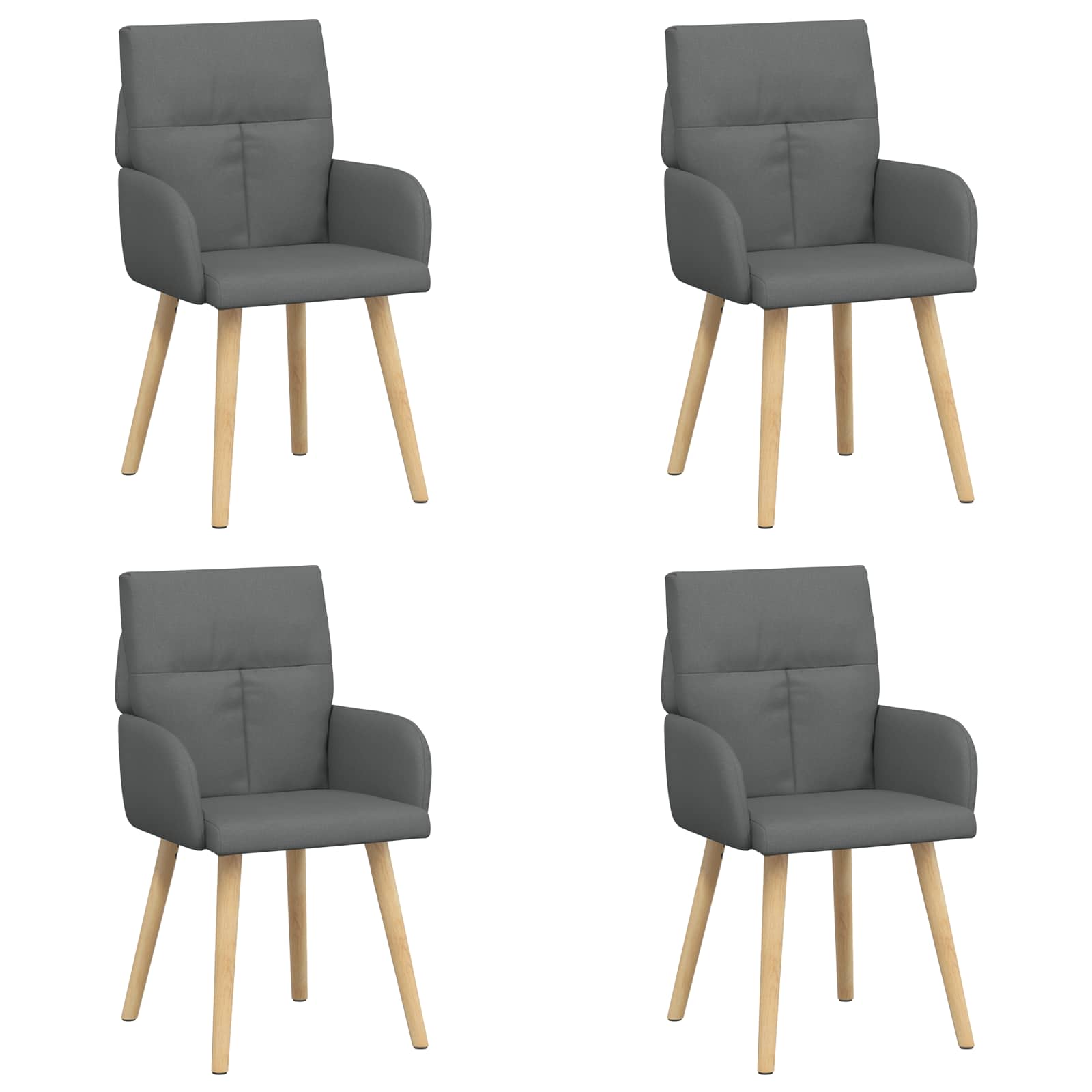 Trpezarijske stolice 4 pcs Tkanina Tamnosiva 60 x 56 x 96 cm