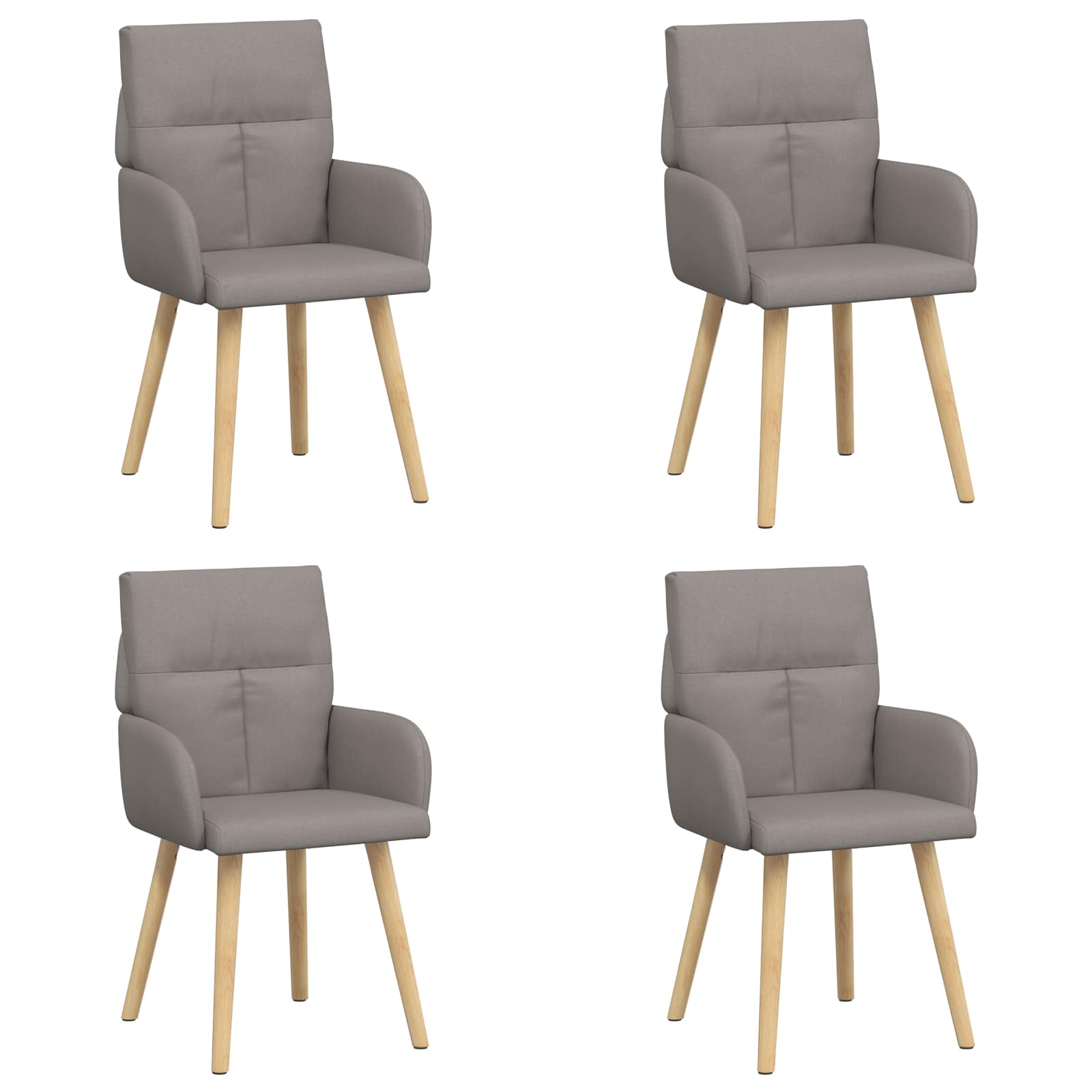 Trpezarijske stolice 4 pcs Tkanina Sivosmeđa 60 x 56 x 96 cm