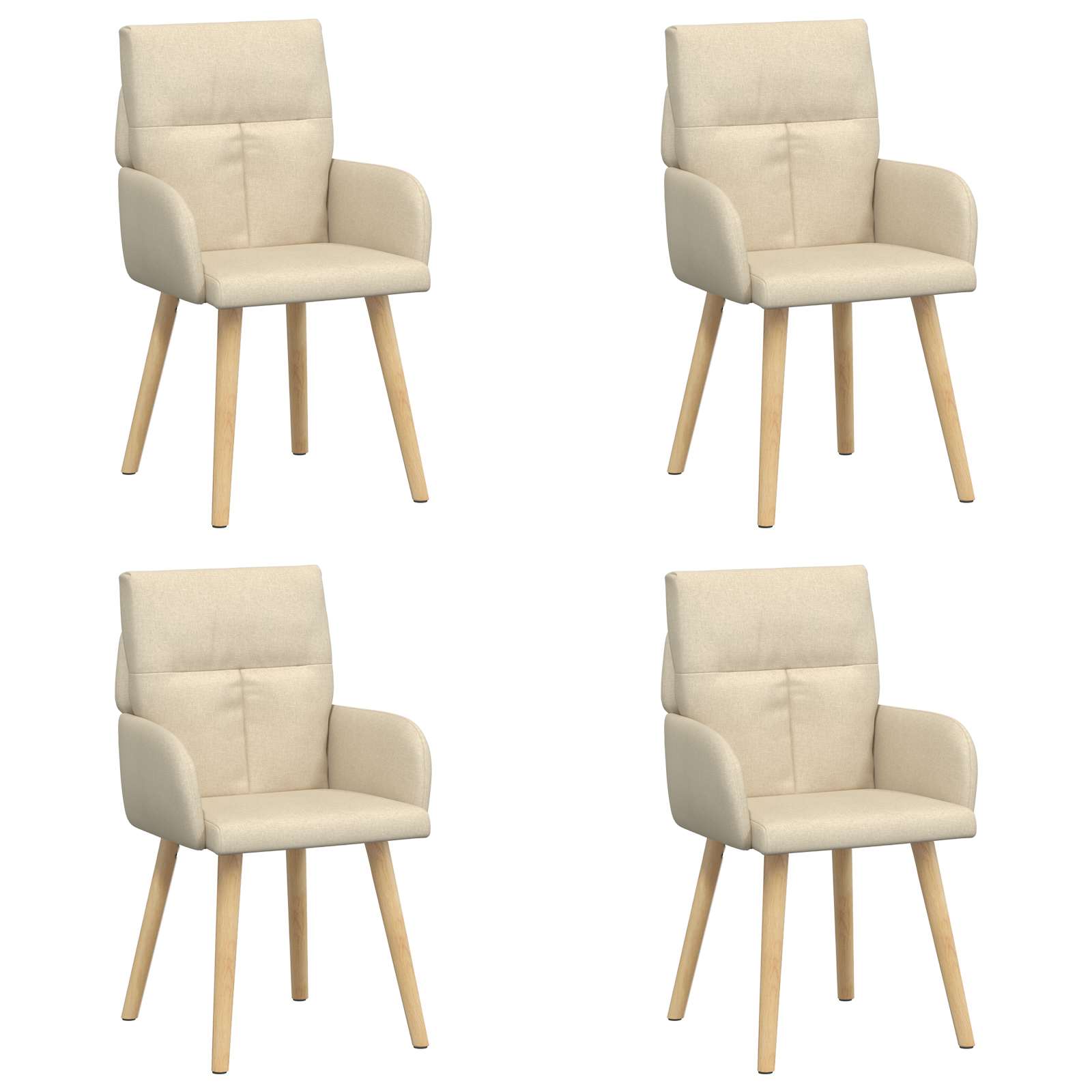 Trpezarijske stolice 4 pcs Tkanina Krem 60 x 56 x 96 cm