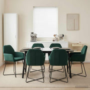 Trpezarijske stolice 4 pcs Baršun Tamnozelena 55 x 50 x 84 cm