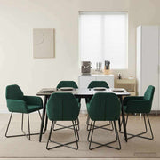 Trpezarijske stolice 6 pcs Baršun Tamnozelena 55 x 50 x 84 cm