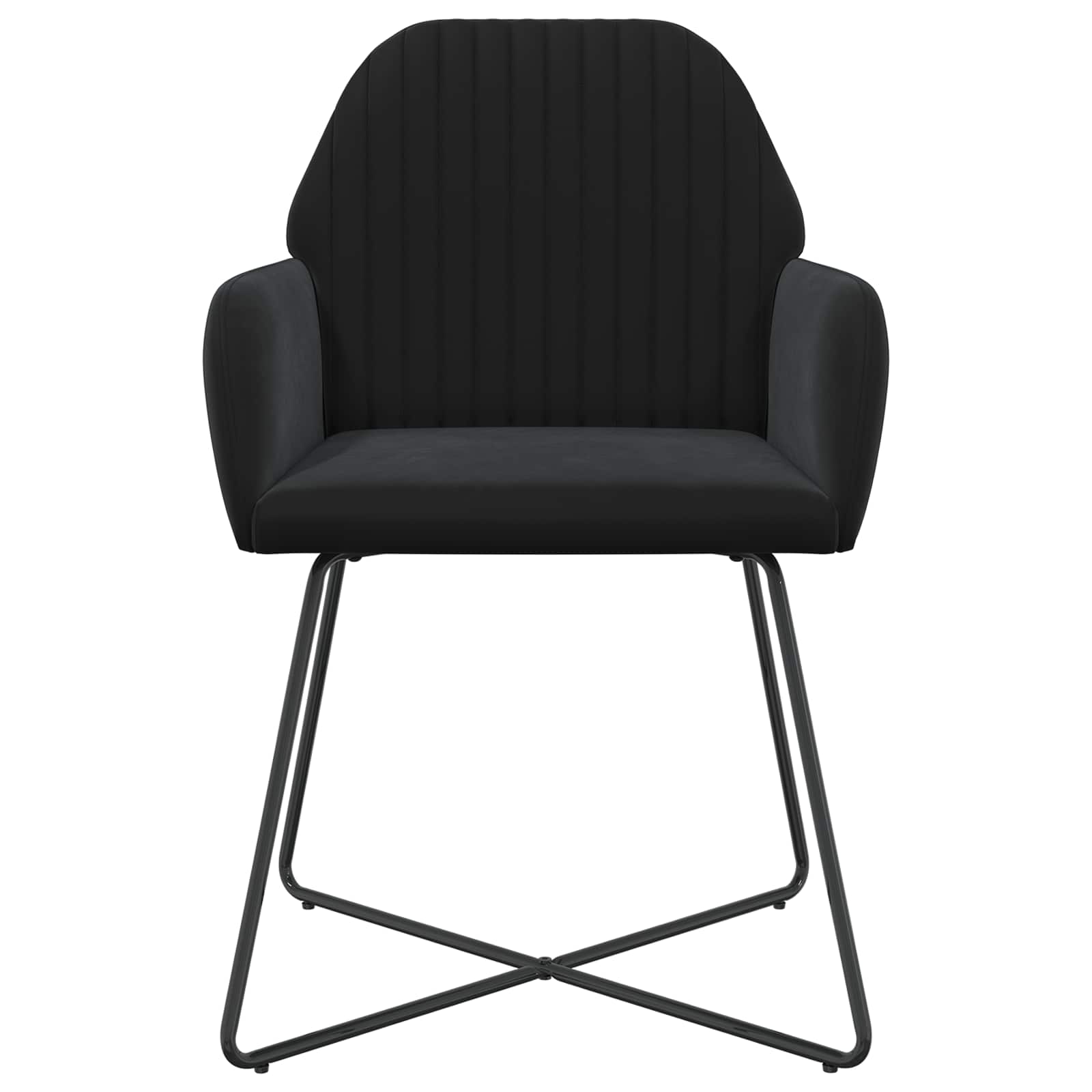 Trpezarijske stolice 6 pcs Baršun Crna 55 x 50 x 84 cm