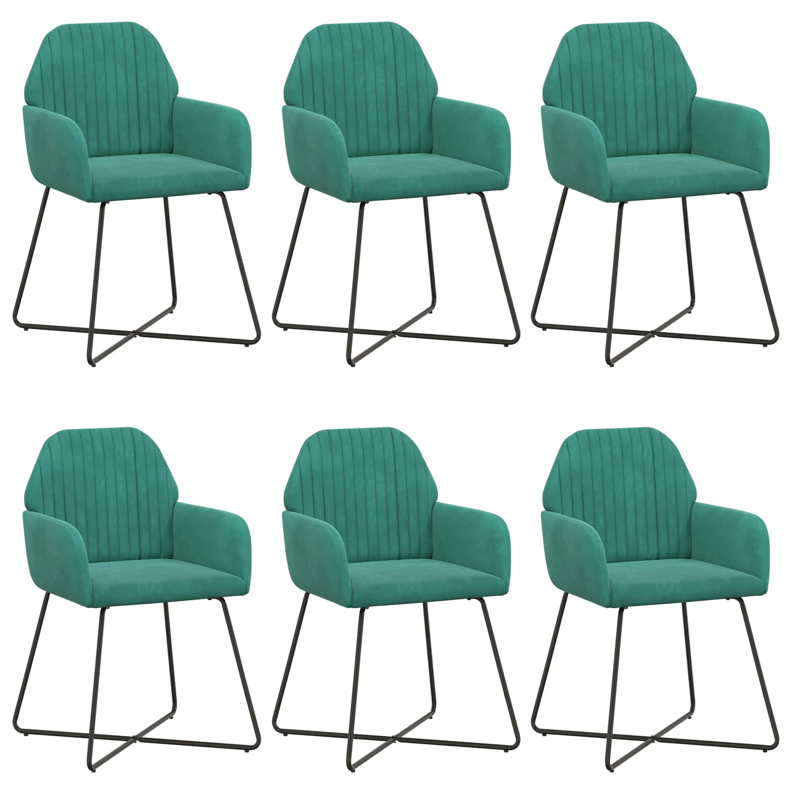 Trpezarijske stolice 6 pcs Baršun Tirkizna 55 x 50 x 84 cm