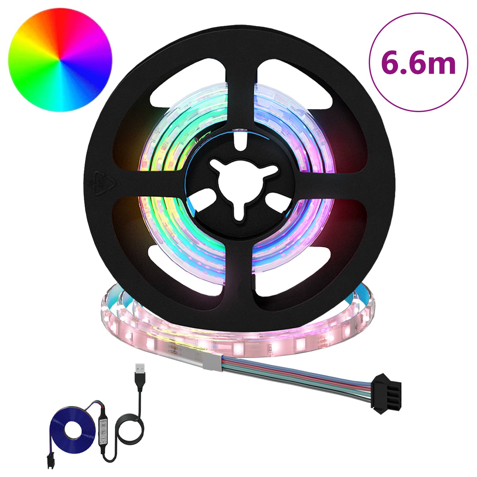 LED traka 12 pcs Crna i prozirna 550 mm Bakar i plastika