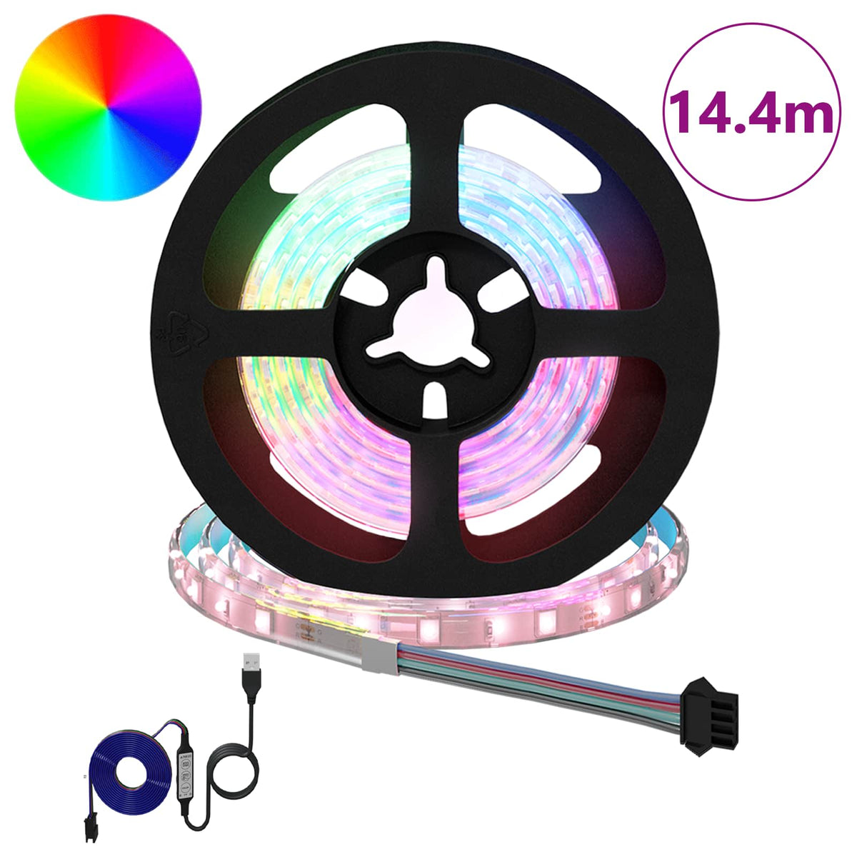 LED traka 12 pcs Crna i prozirna 1200 mm Bakar i plastika