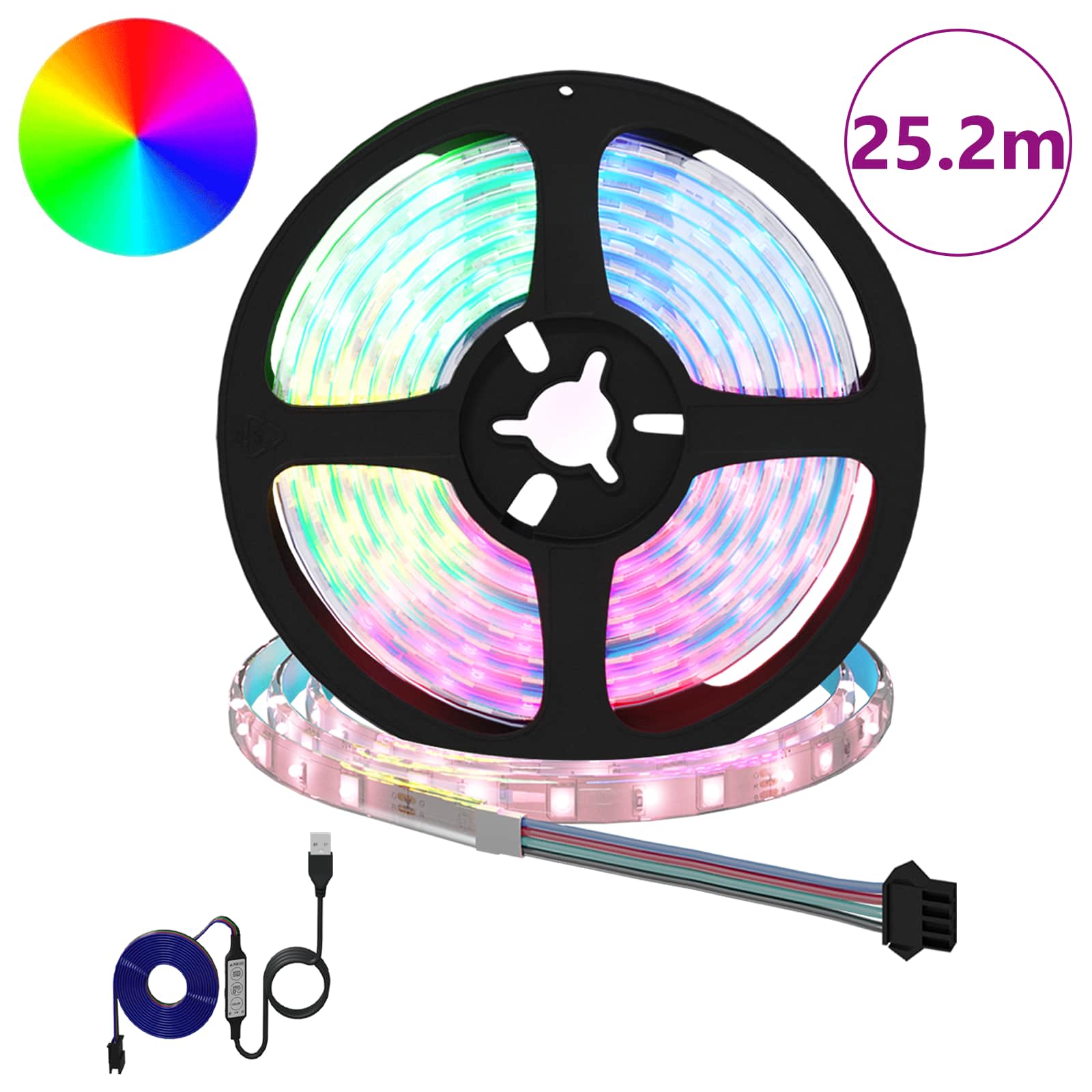 LED traka 12 pcs Crna i prozirna 2100 mm Bakar i plastika