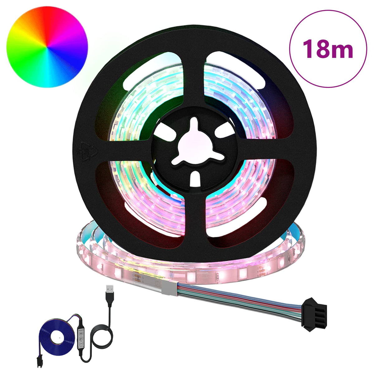 LED traka 12 kom. Crna i prozirna Bakar i plastika