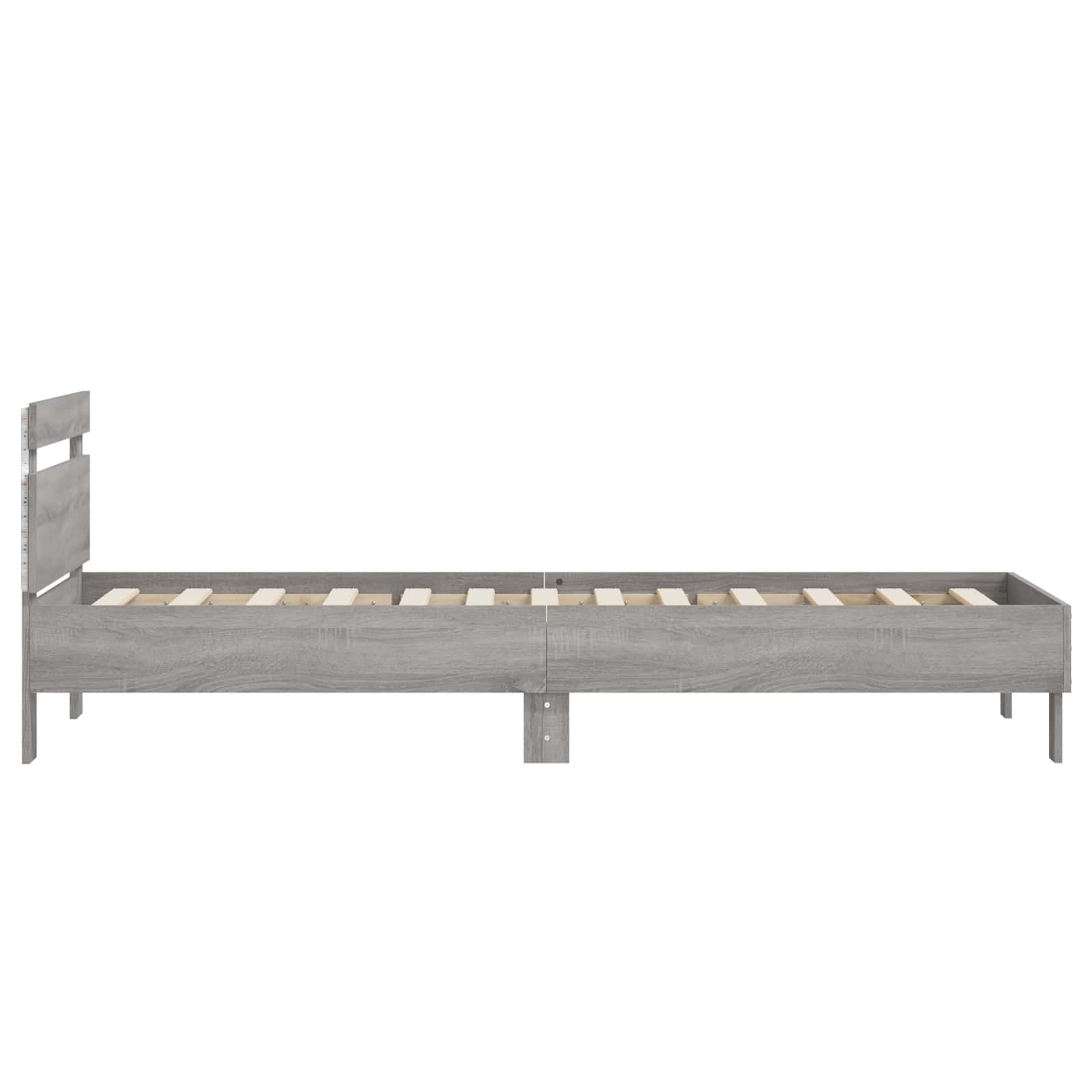 Krevetna konstrukcija s LED svjetlom Siva Sonoma 80 x 200 cm