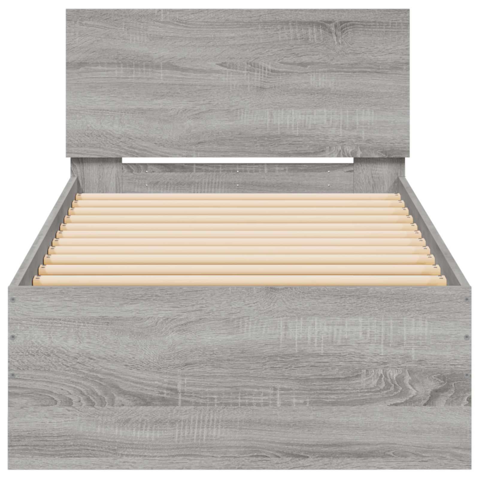 Krevetna konstrukcija s LED svjetlom Siva Sonoma 80 x 200 cm