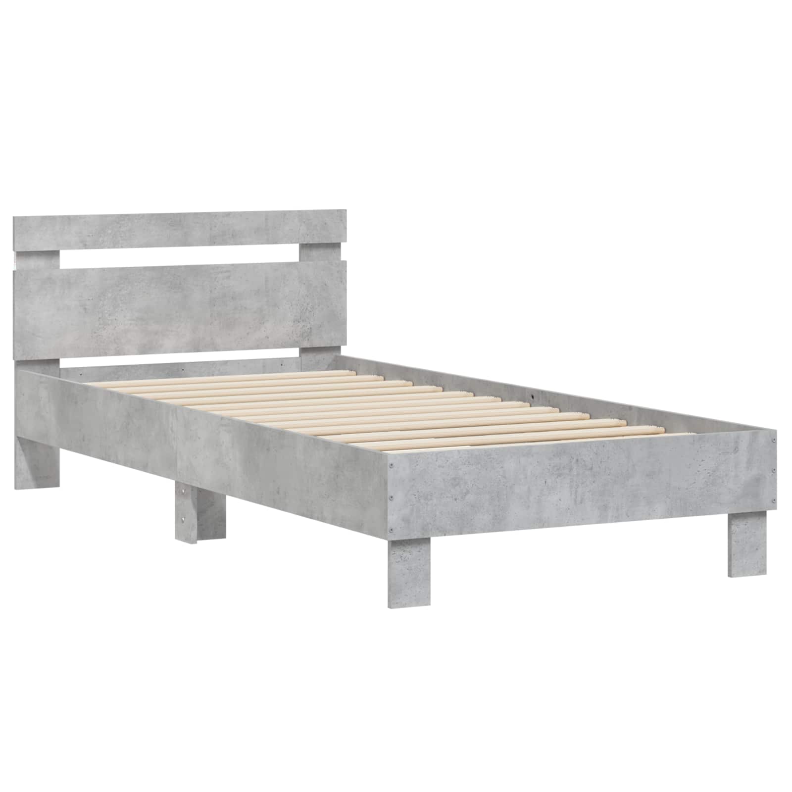 Krevetna konstrukcija s LED svjetlom Betonska siva 80 x 200 cm