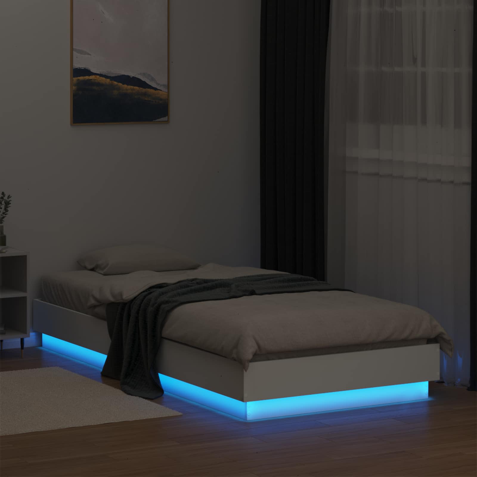 Krevetna konstrukcija s LED svjetlom Bijela 80 x 200 cm