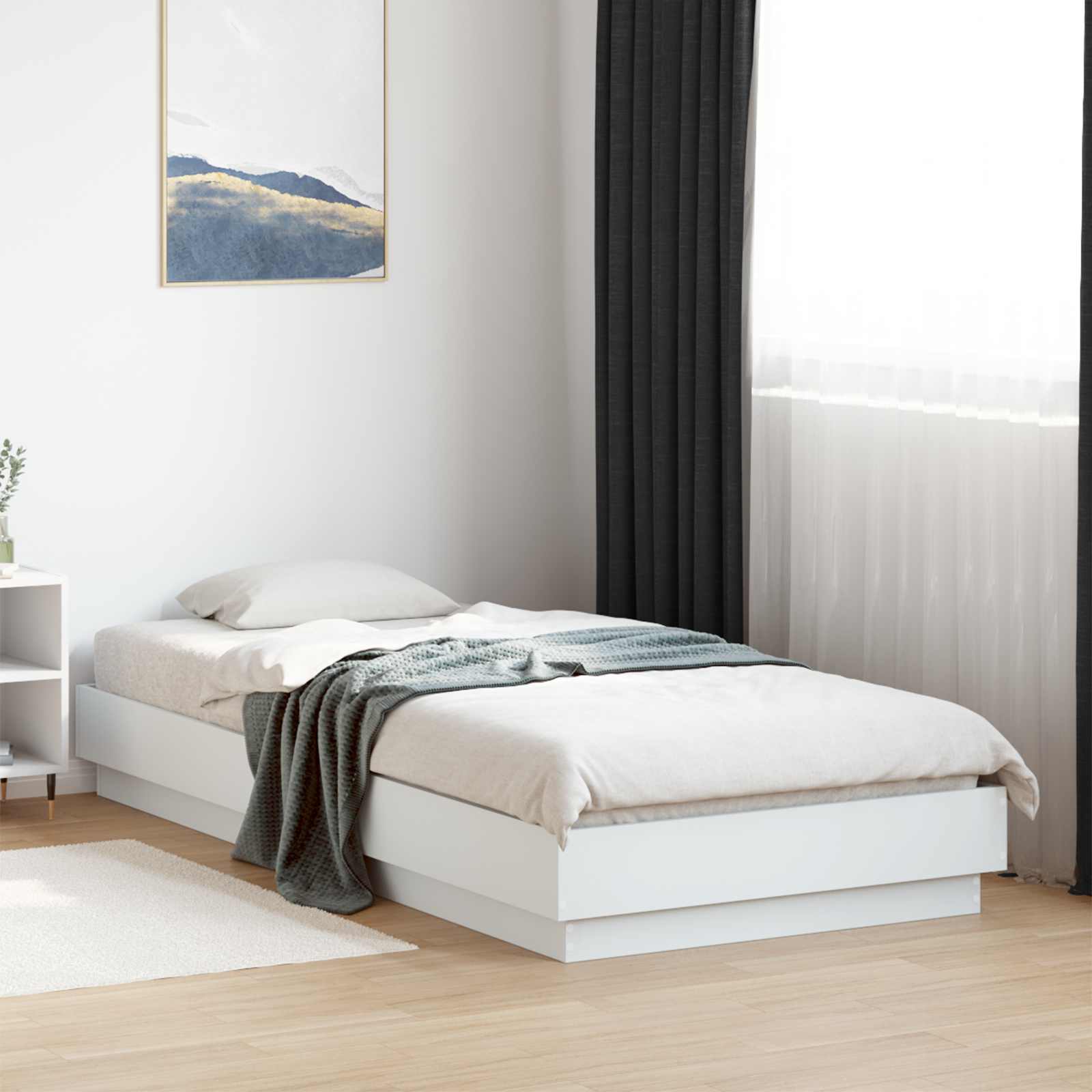 Krevetna konstrukcija s LED svjetlom Bijela 80 x 200 cm
