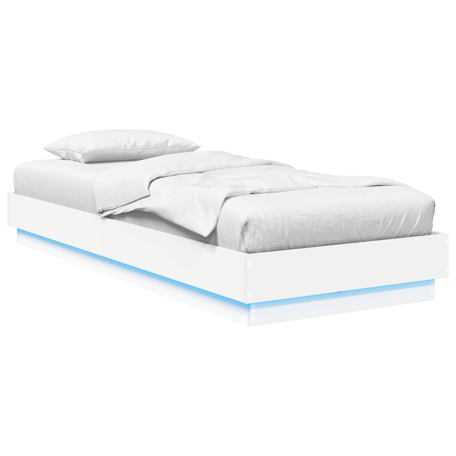 Krevetna konstrukcija s LED svjetlom Bijela 80 x 200 cm