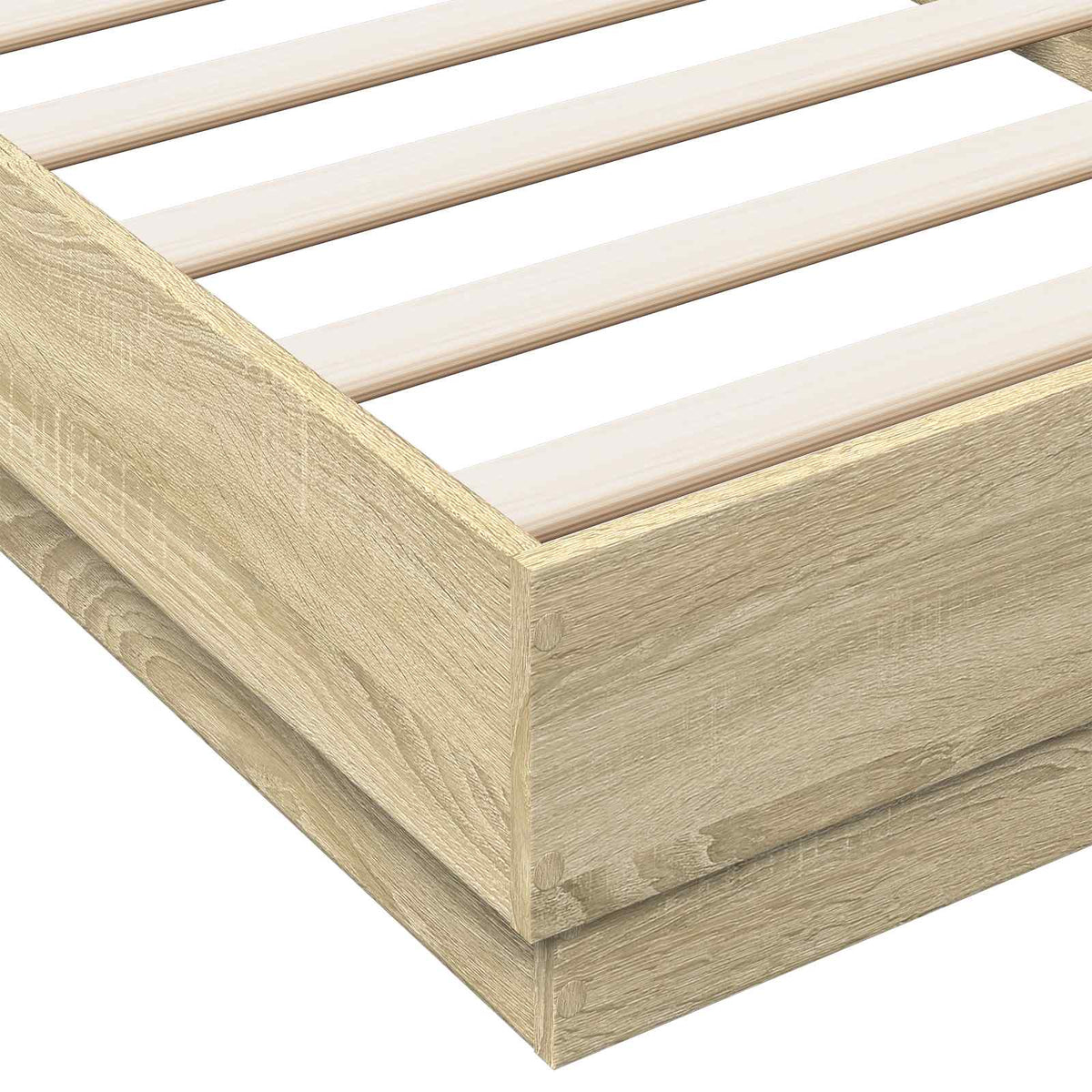 Krevetna konstrukcija s LED svjetlom Hrast sonoma 80 x 200 cm