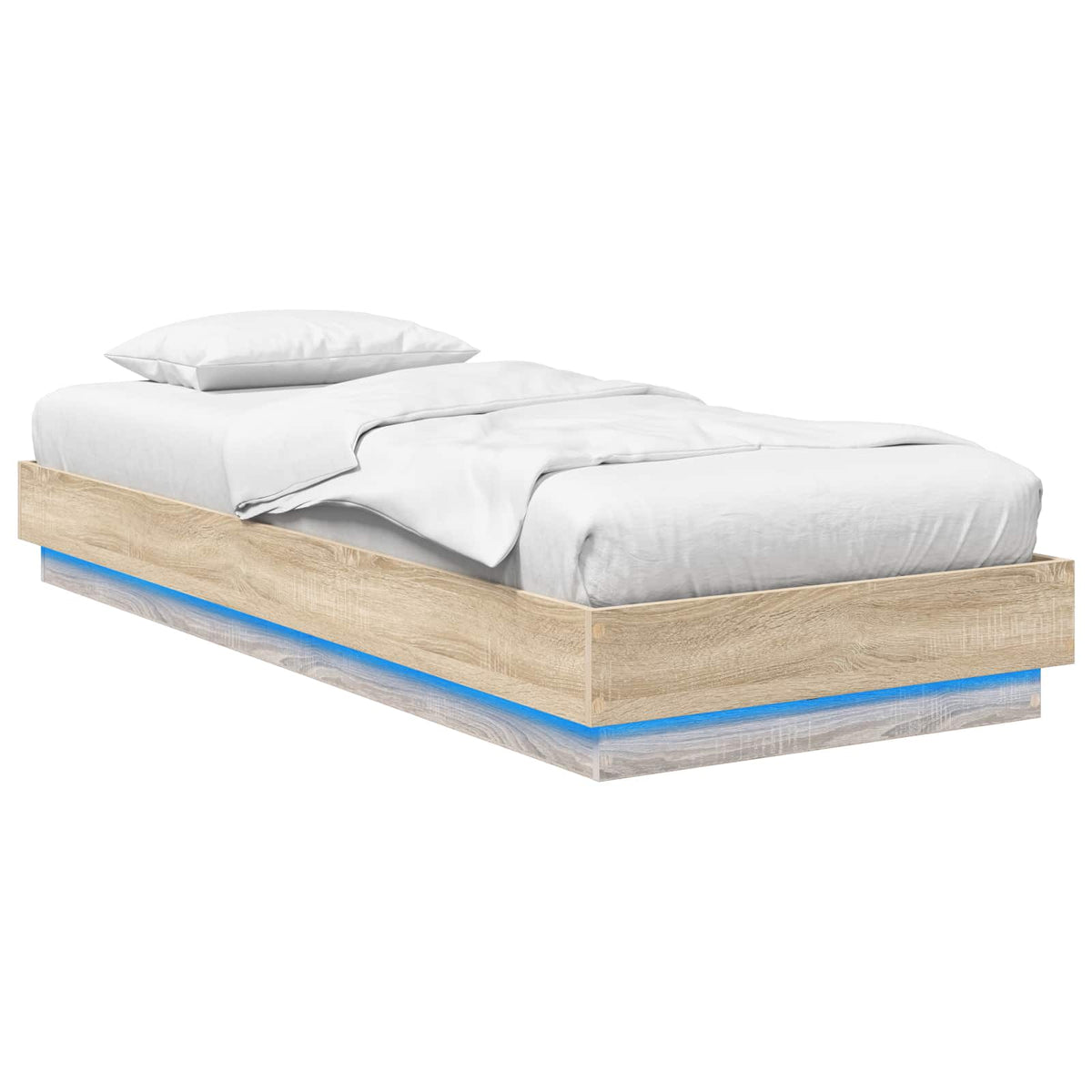 Krevetna konstrukcija s LED svjetlom Hrast sonoma 80 x 200 cm