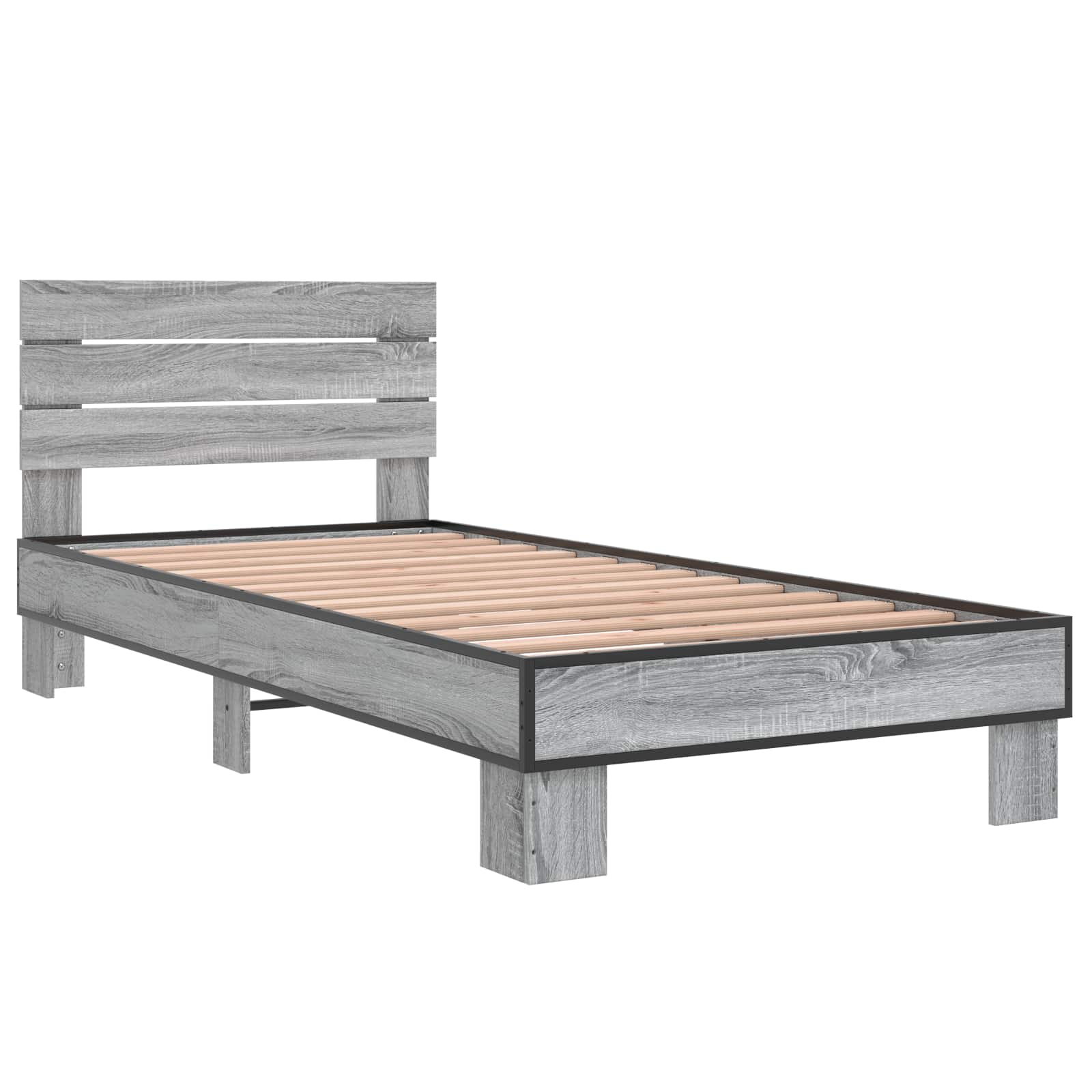 Okvir kreveta s uzglavljem Siva Sonoma 80 x 200 cm