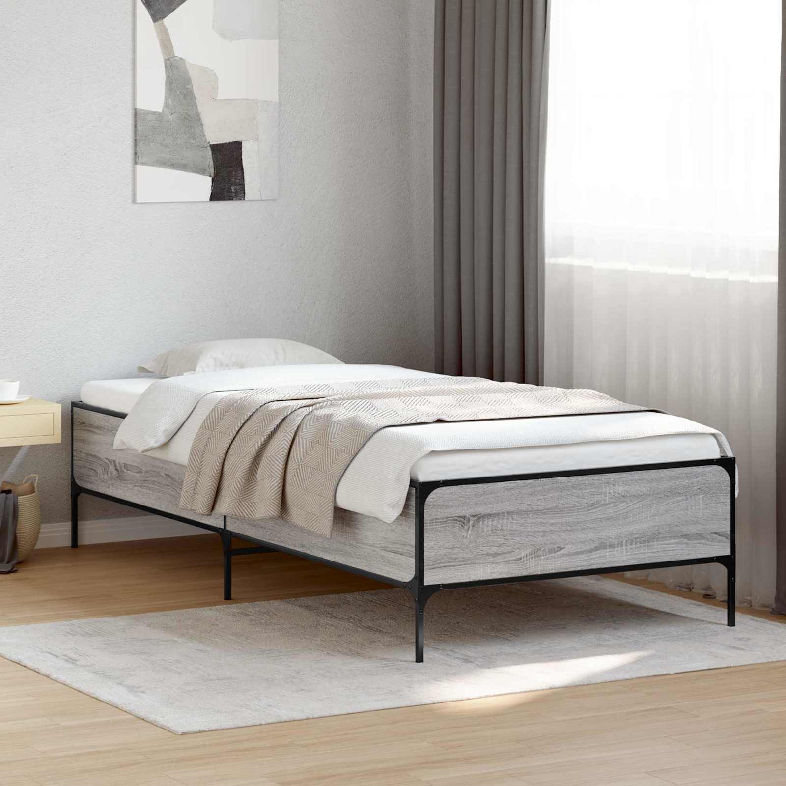 Krevetna konstrukcija Siva Sonoma 80 x 200 cm Konstruirano drvo