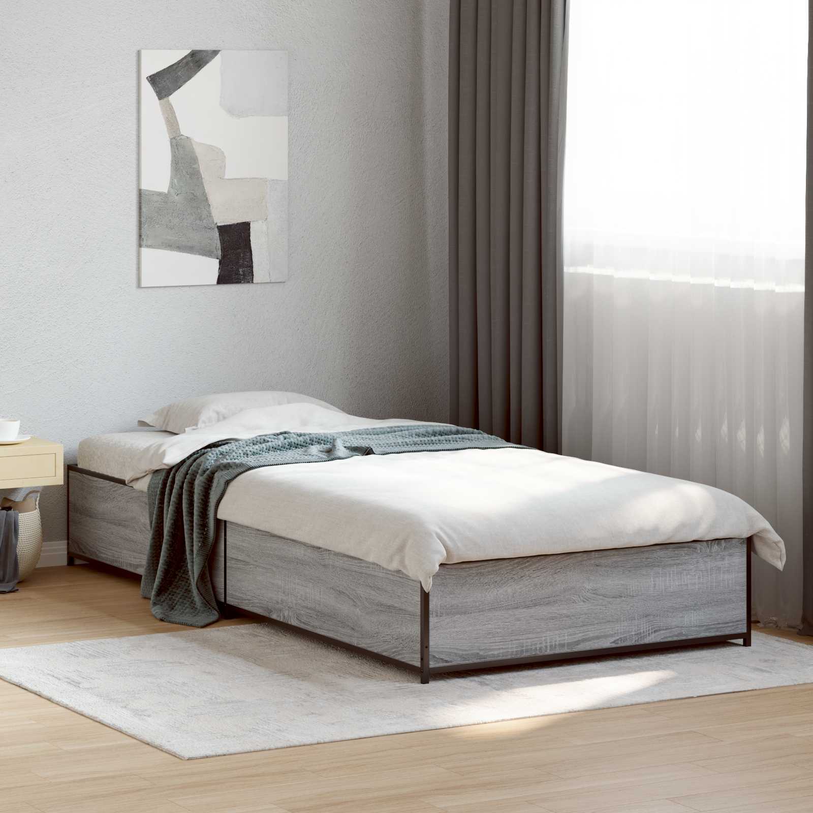 Krevetna konstrukcija Siva Sonoma 80 x 200 cm Konstruirano drvo
