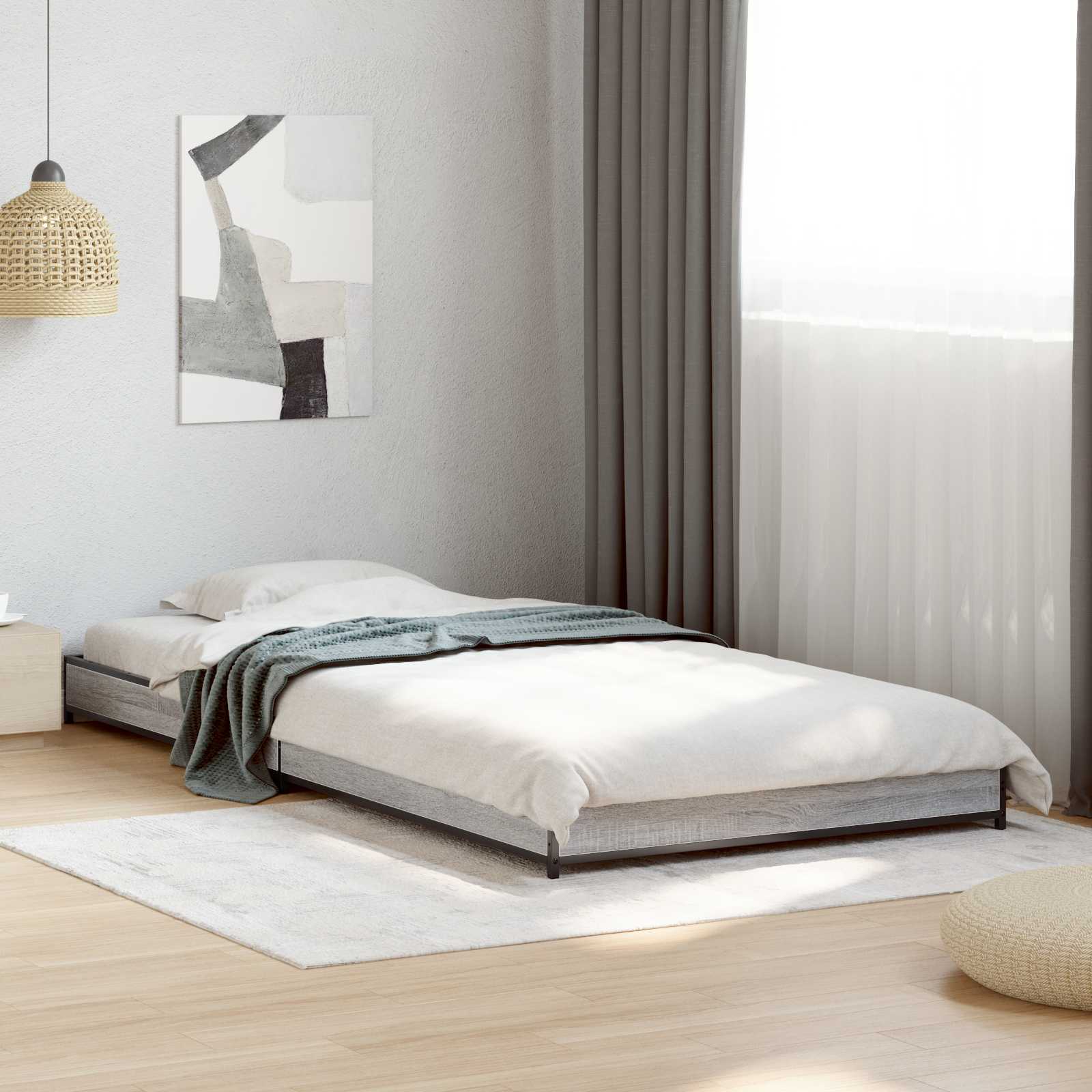 Krevetna konstrukcija Siva Sonoma 80 x 200 cm Konstruirano drvo