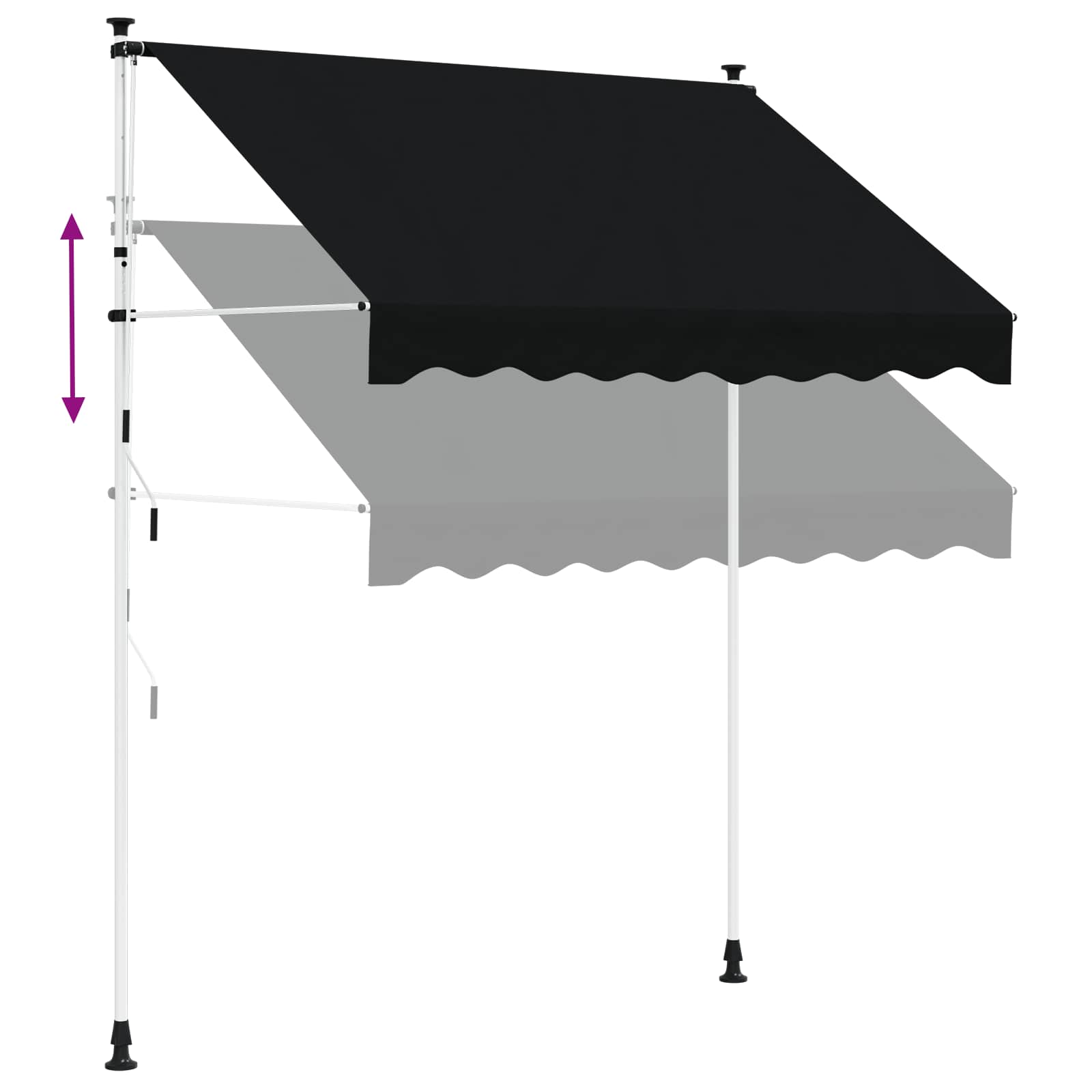 Ručno sklopiva tenda Crna 250 cm