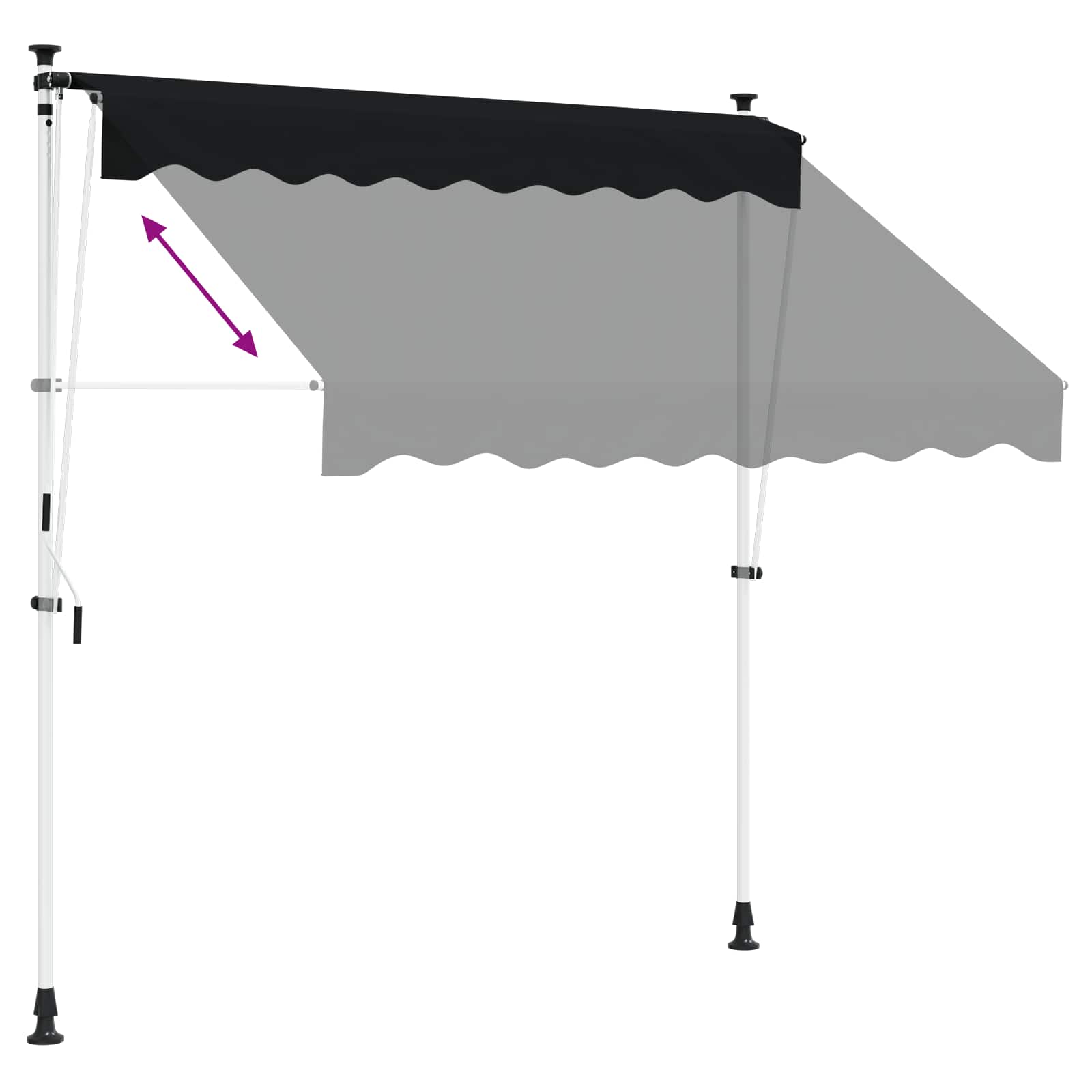 Ručno sklopiva tenda Crna 400 cm