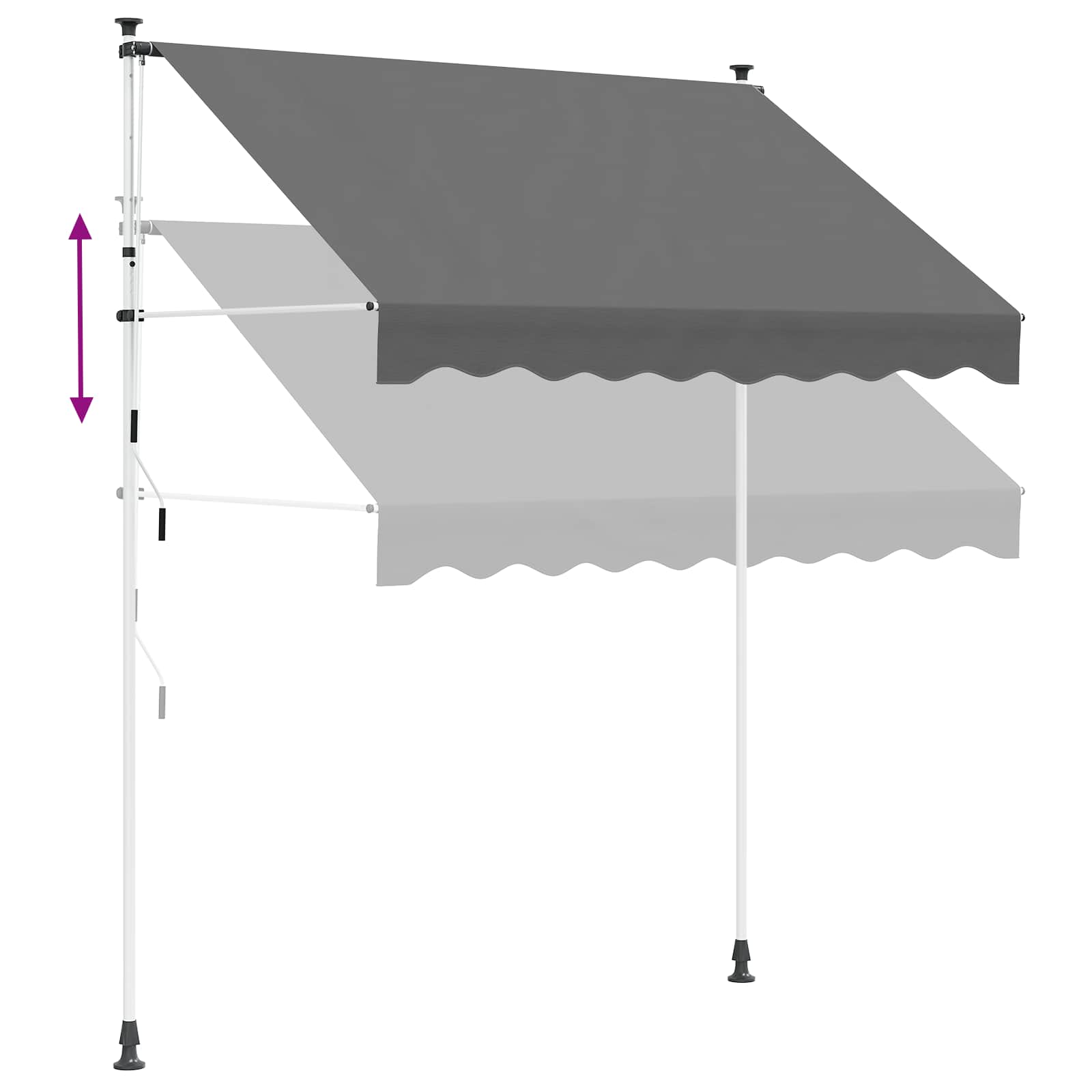 Ručno sklopiva tenda Svjetlosiva 150 cm