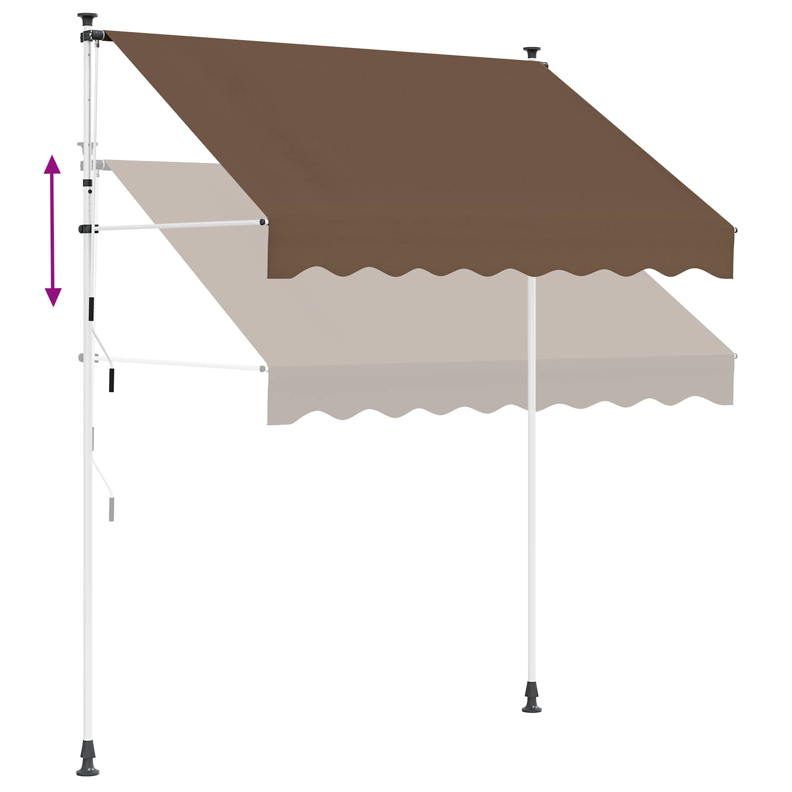 Ručno sklopiva tenda Sivosmeđa 200 cm