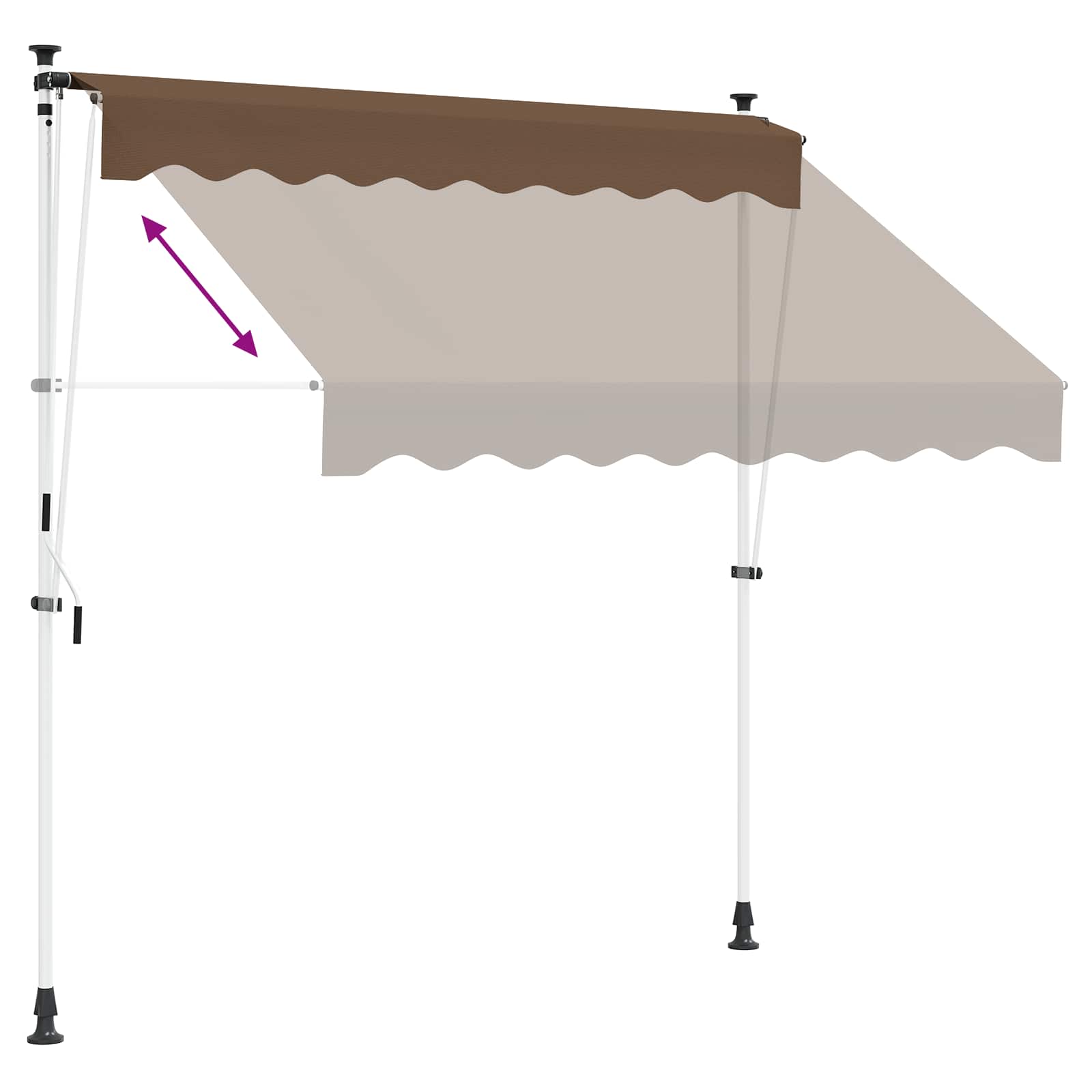 Ručno sklopiva tenda Sivosmeđa 350 cm