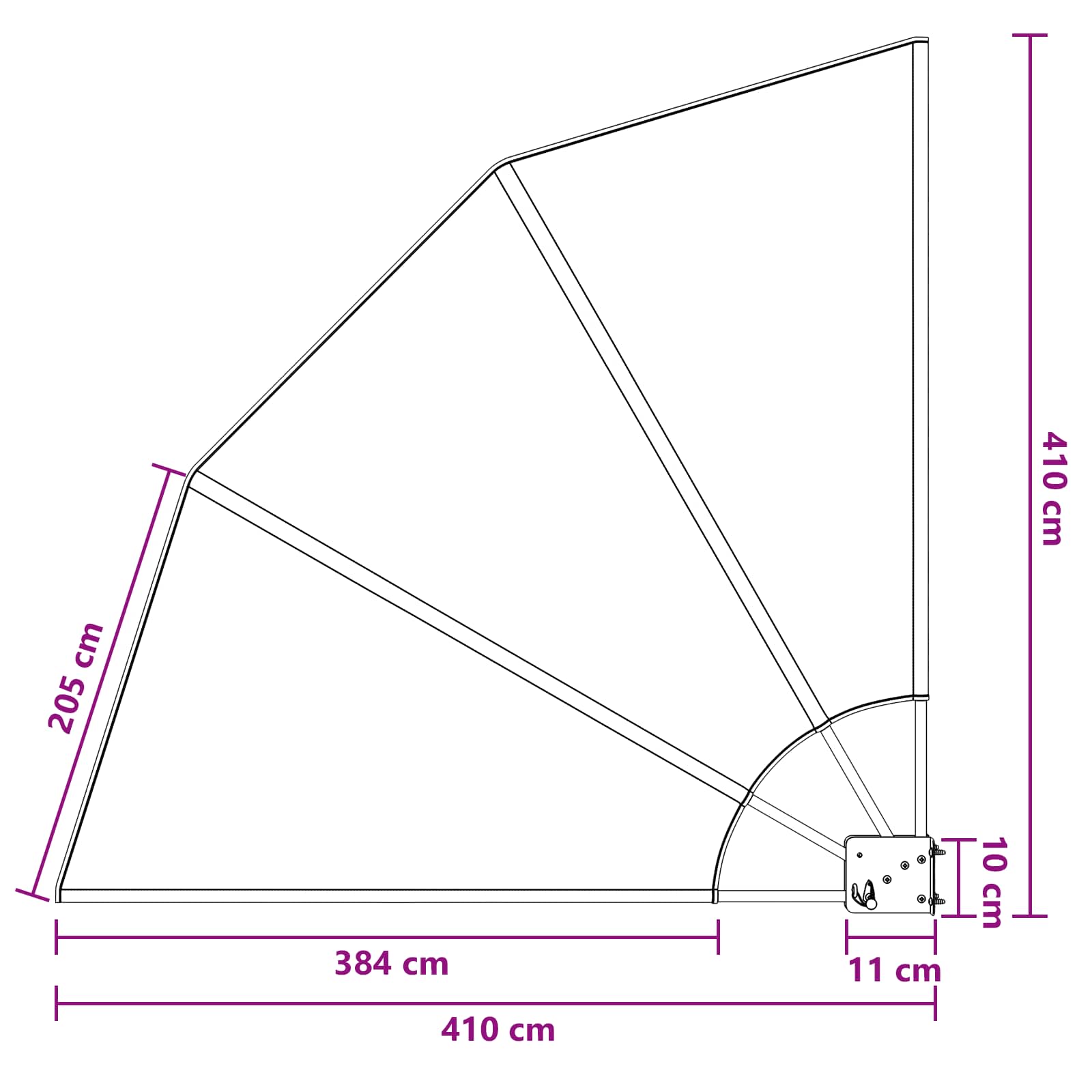 Zaslon za privatnost na balkonu 140 x 140 cm Poliester
