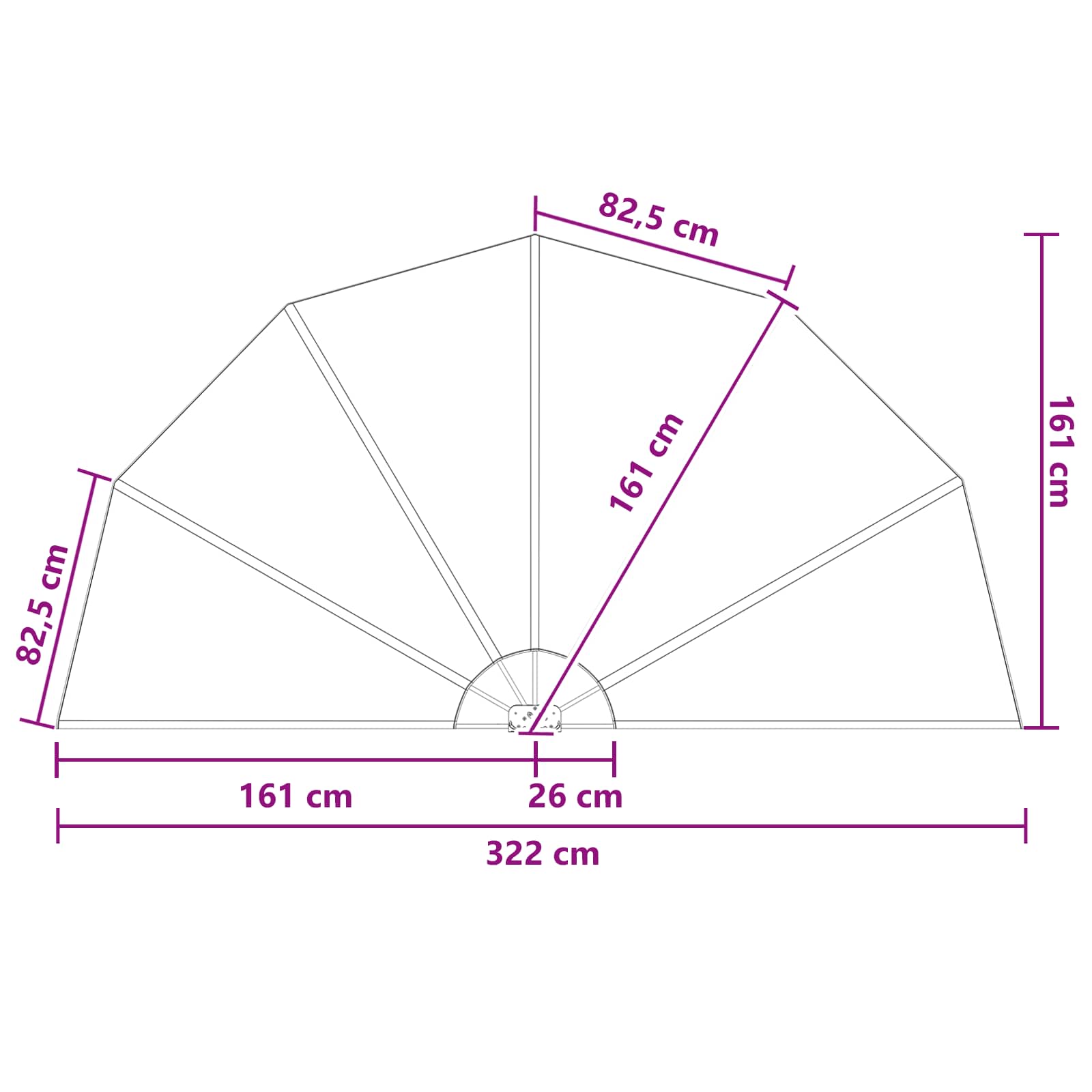 Zaslon za privatnost na balkonu Ø 320 cm Poliester Svjetlosiva