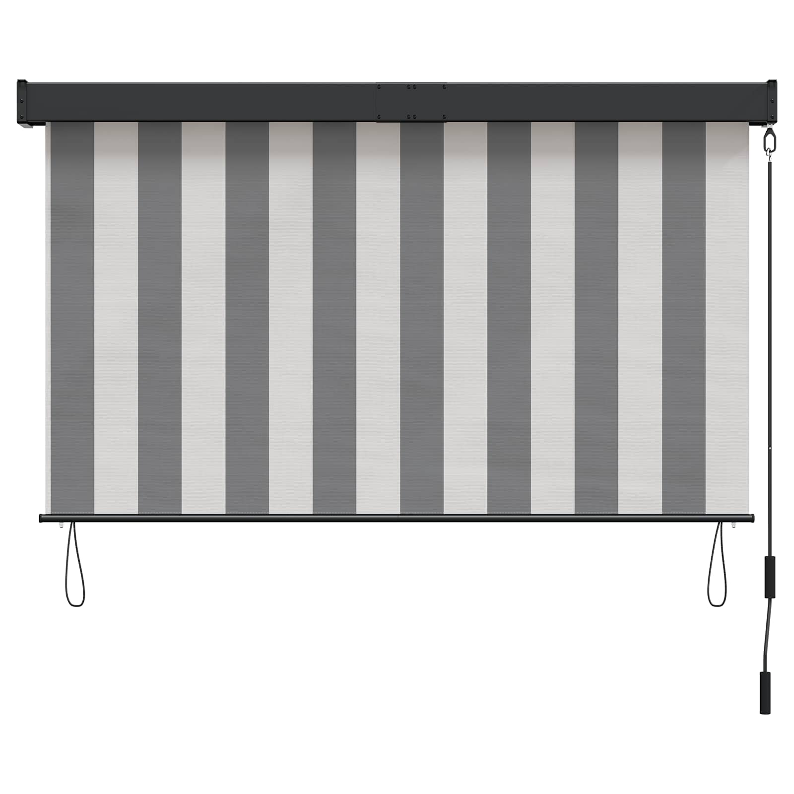 Rolo zavjesa Antracit i bijelo 120 x 250 cm Tkanina i aluminij