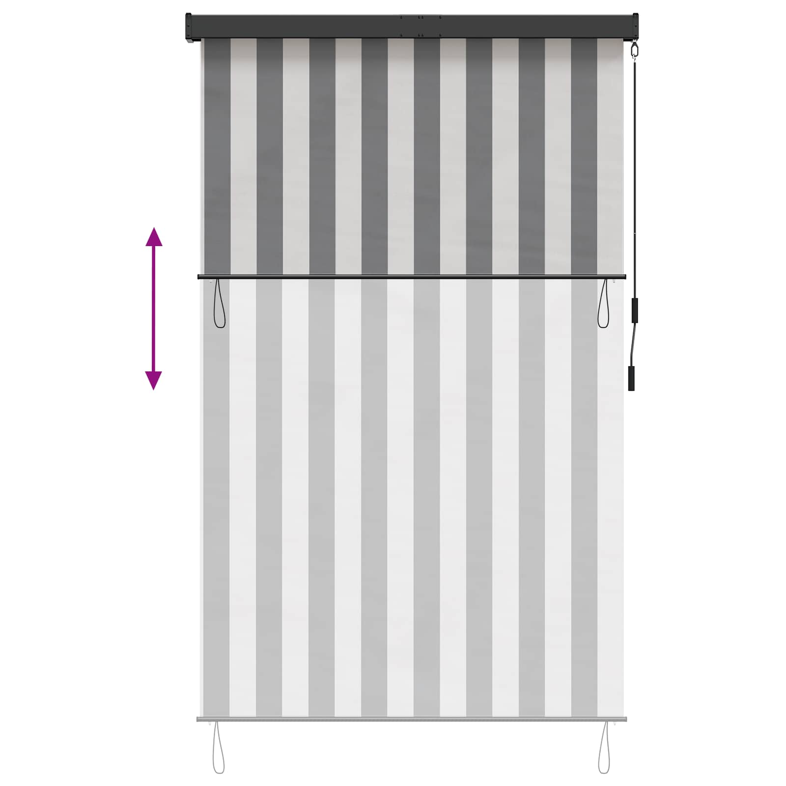 Rolo zavjesa Antracit i bijelo 120 x 250 cm Tkanina i aluminij