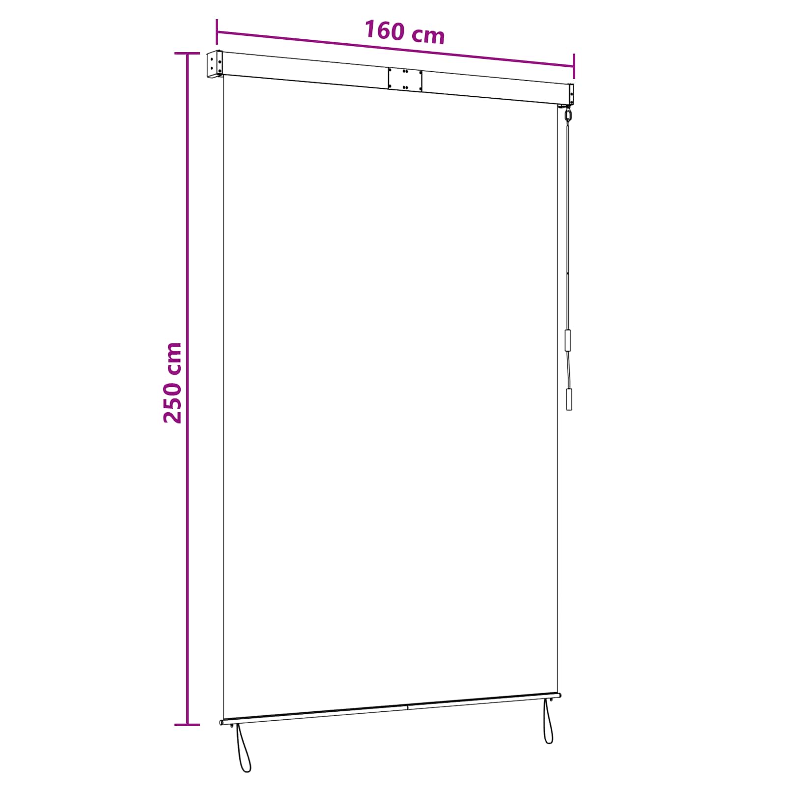 Rolo zavjesa Šareni 160 x 250 cm Tkanina i aluminij