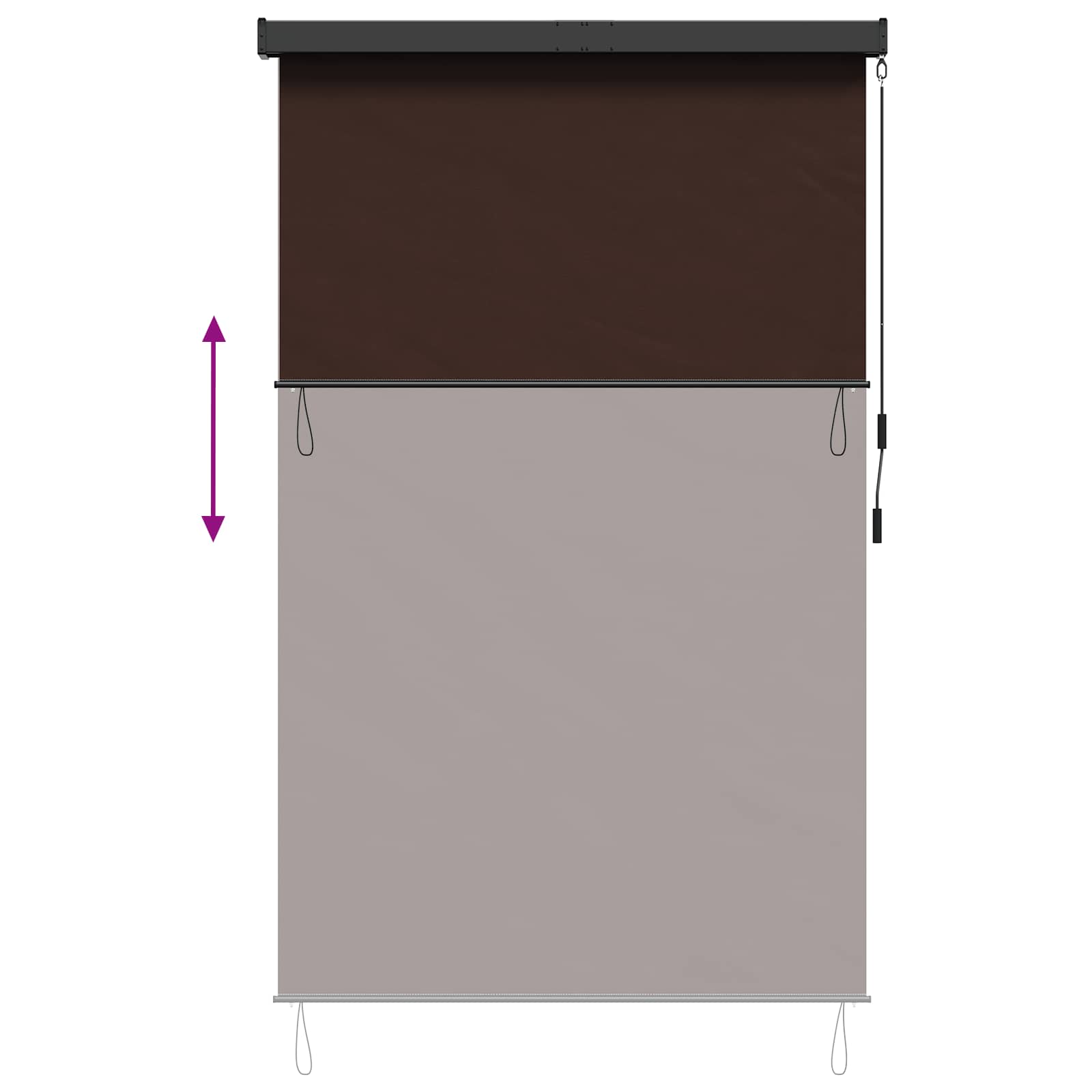 Rolo zavjesa Smeđa 180 x 250 cm Tkanina i aluminij