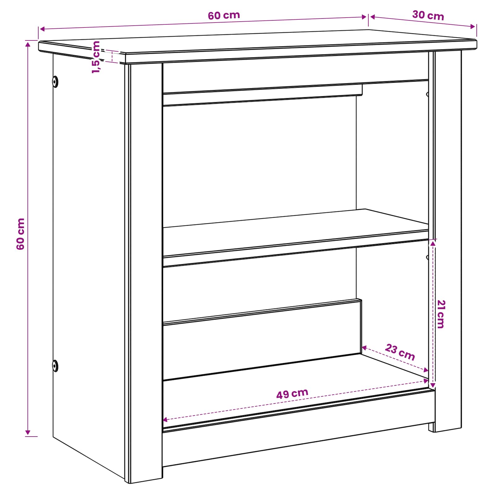 Stalak za akvarij PANAMA Smeđa 60 x 30 x 60 cm 150 kg