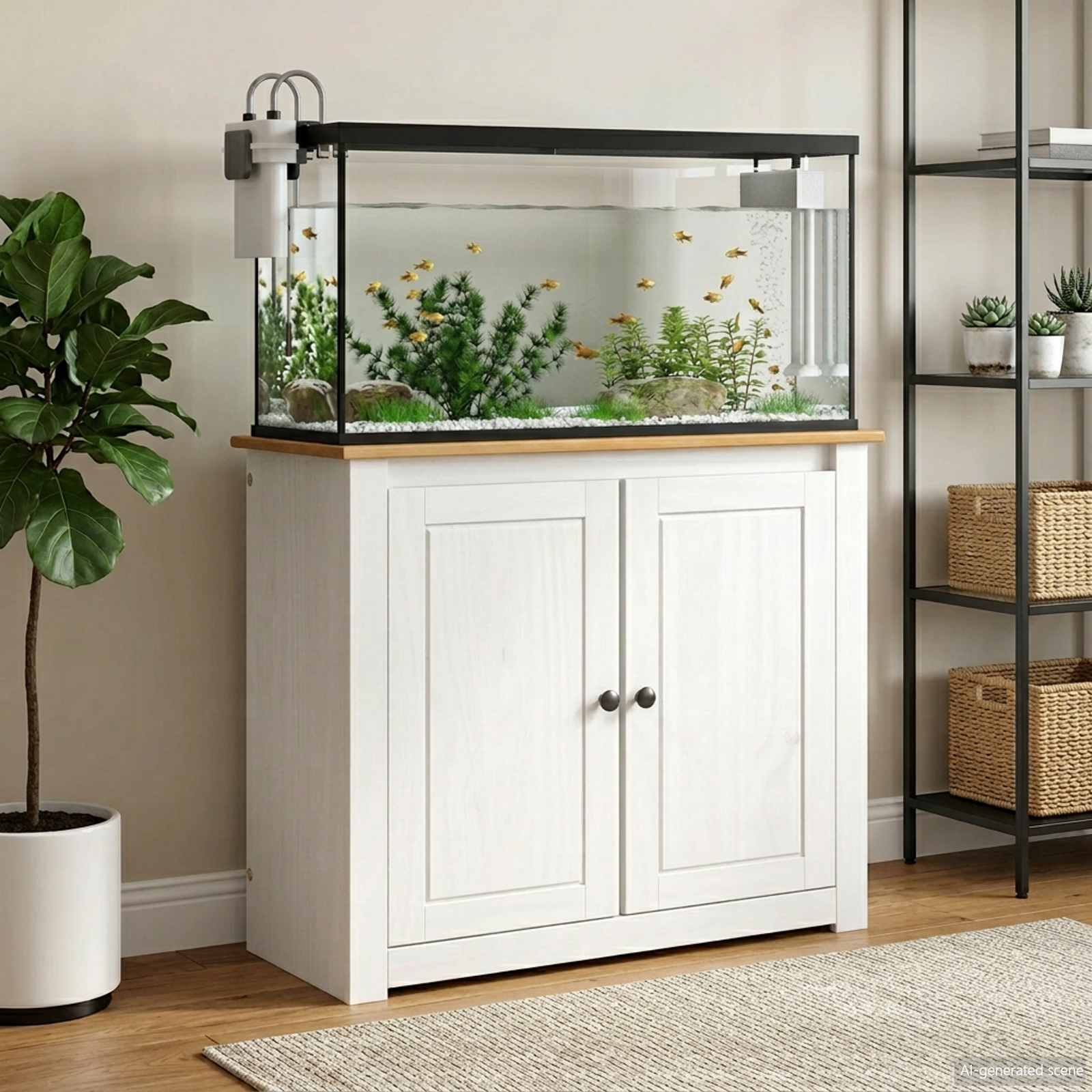 Stalak za akvarij PANAMA Bijela i smeđa 81 x 36 x 73 cm 250 kg