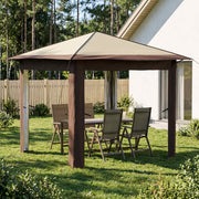 Gazebo bez bočne strane 2,6 x 2,6 m Krema i smeđa