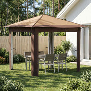 Gazebo bez bočne strane 2,6 x 2,6 m Bež i smeđa
