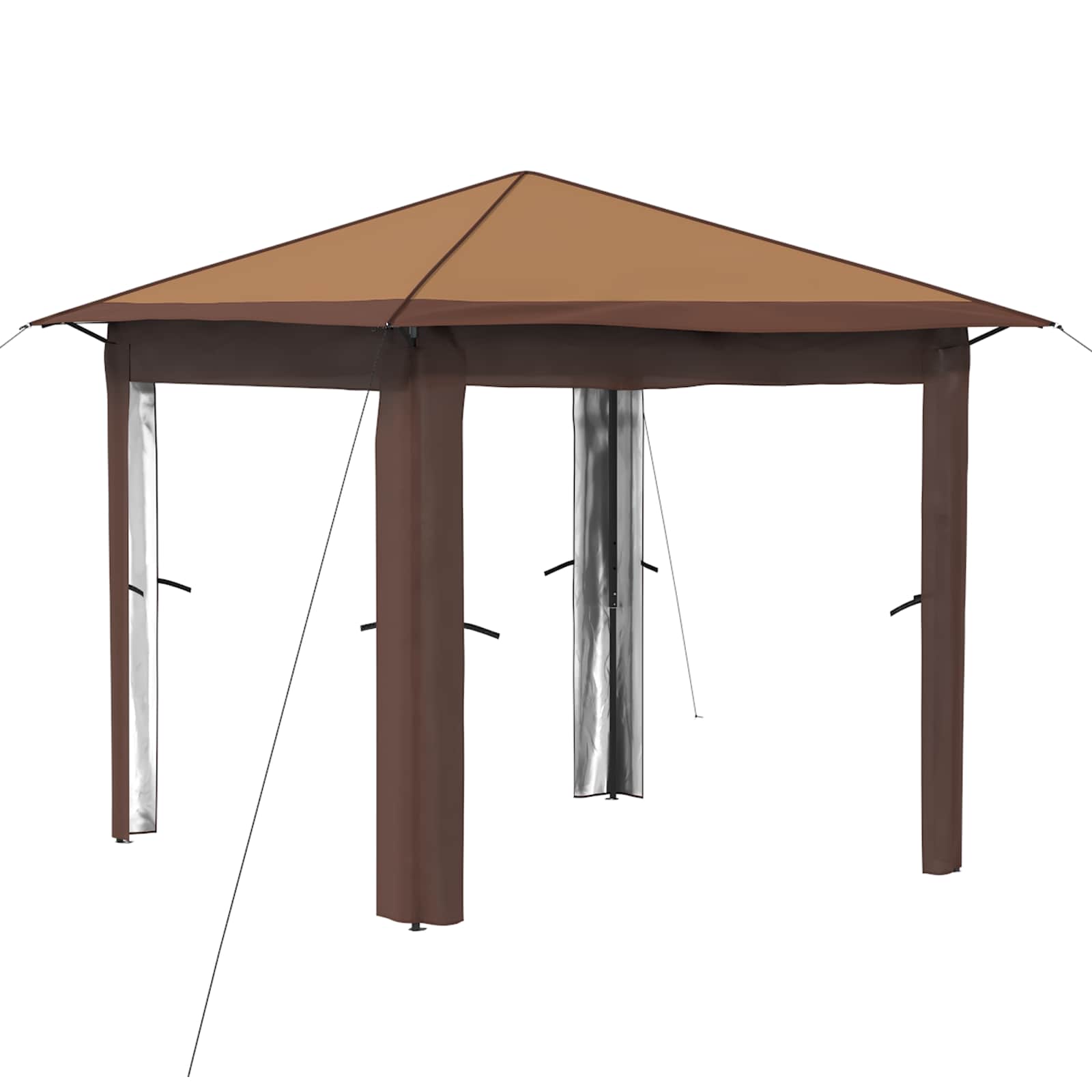 Gazebo bez bočne strane 2,6 x 2,6 m Bež i smeđa
