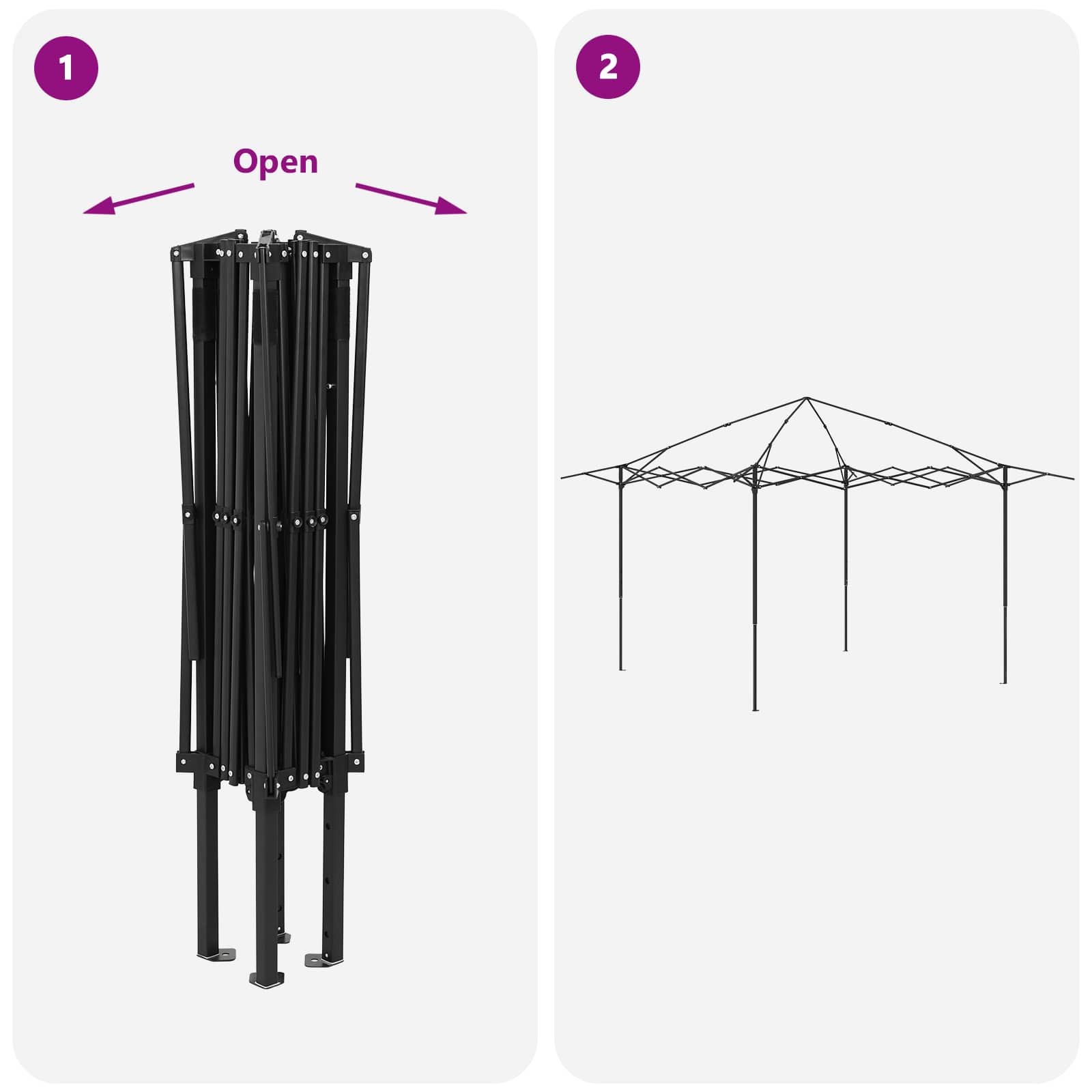 Gazebo bez bočne strane 2,6 x 2,6 m Bež i smeđa