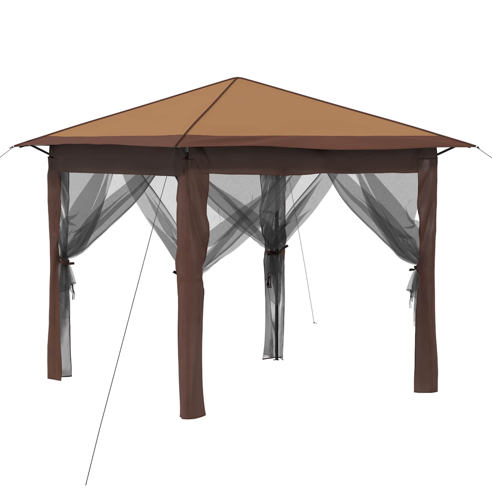 Gazebo s 4 bočne strane 2,6 x 2,6 m Bež i smeđa