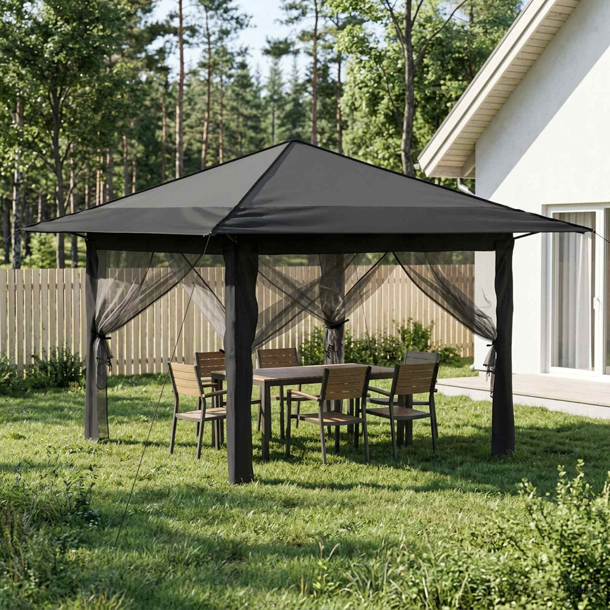 Gazebo s 4 bočne strane Svjetlosiva i antracit