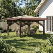 Gazebo s 4 bočne strane 4 x 4 m Krema i smeđa