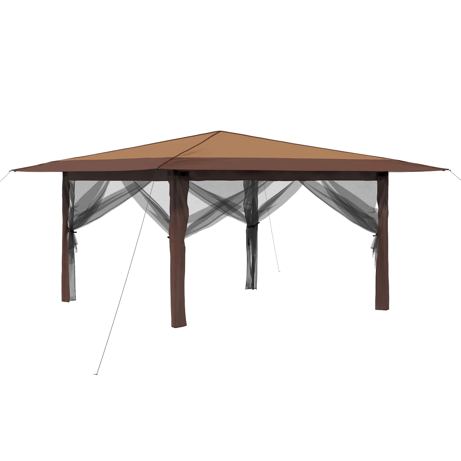 Gazebo s 4 bočne strane 4 x 4 m Bež i smeđa