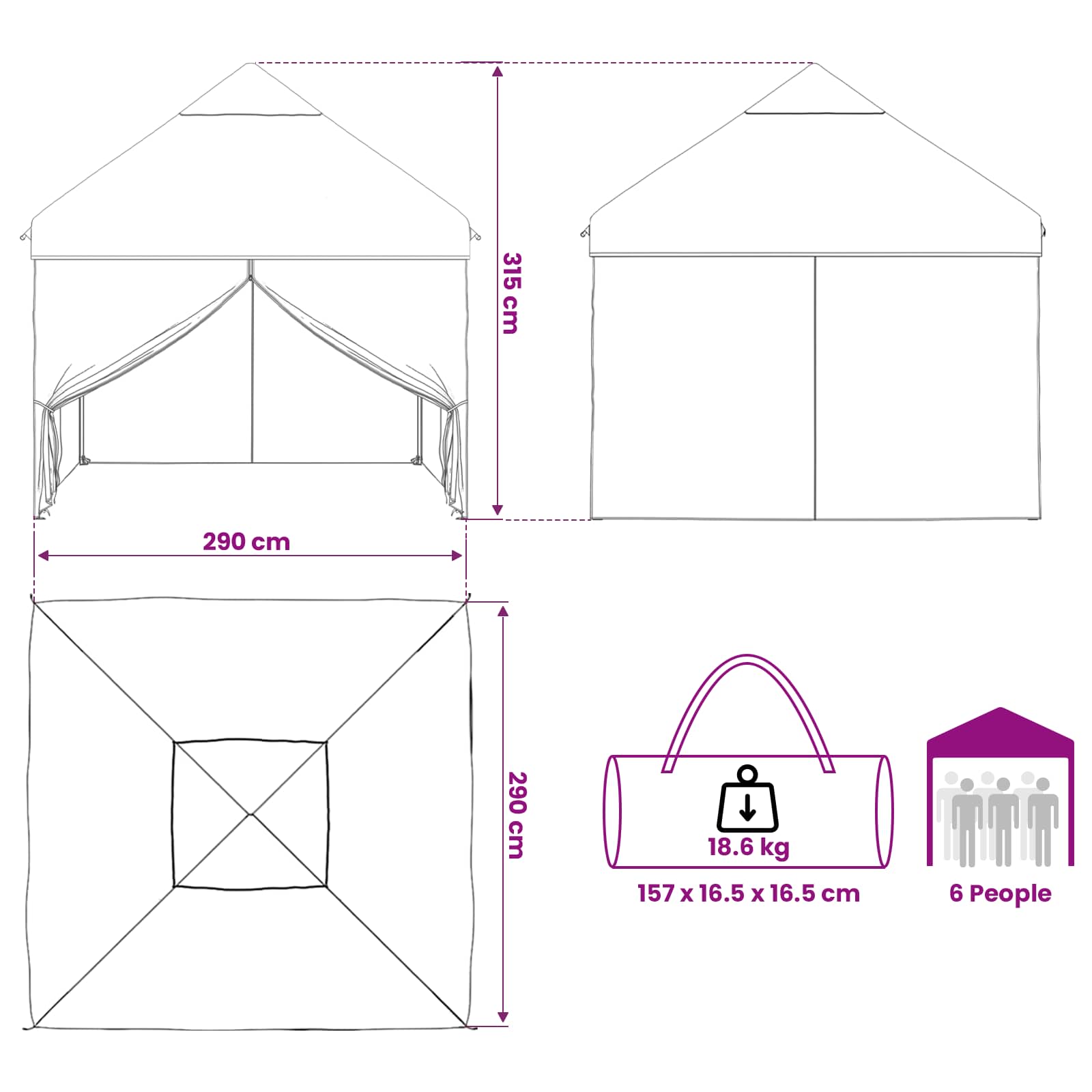 Pop-up Paviljon s 4 Zidova 2,9 x 2,9 m Plavi kamuflaža
