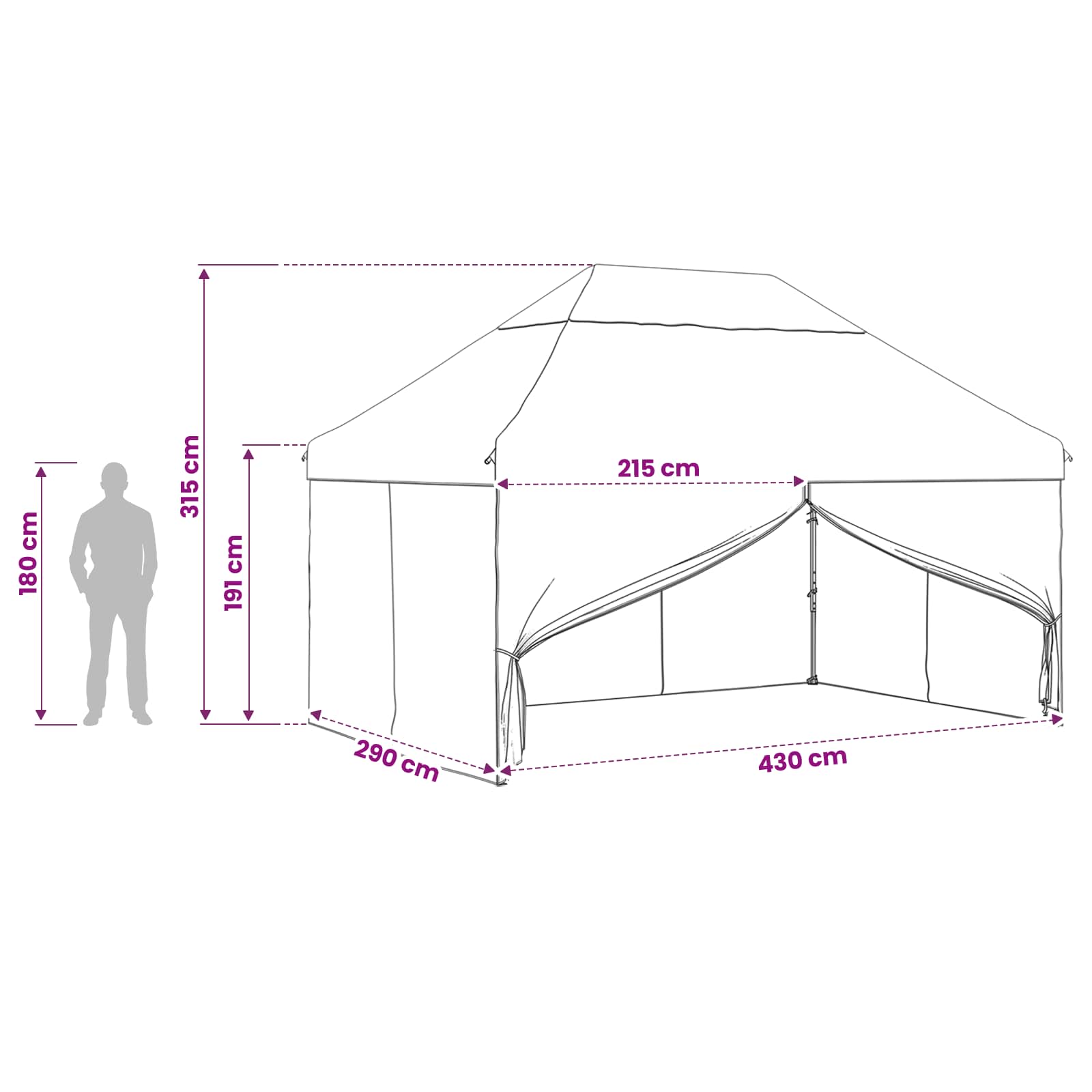 Pop-up Paviljon s 4 Zidova 2,9 x 4,3 m Plavi kamuflaža